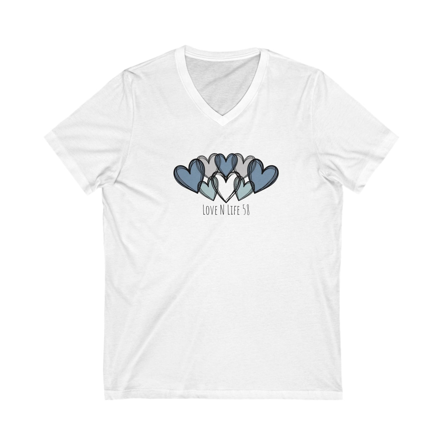 Hearts Love Tee - Bella Canvas V- Neck