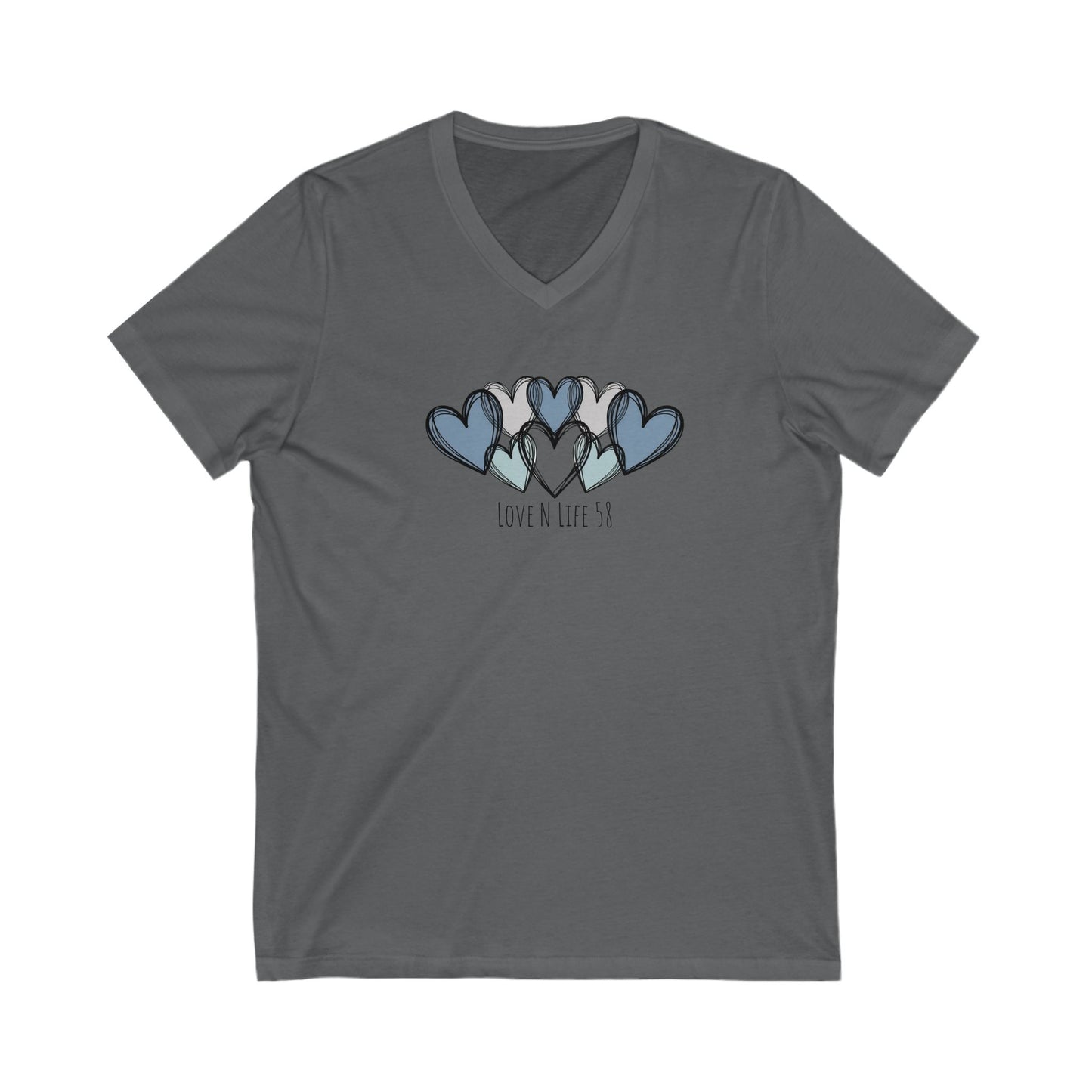 Hearts Love Tee - Bella Canvas V- Neck