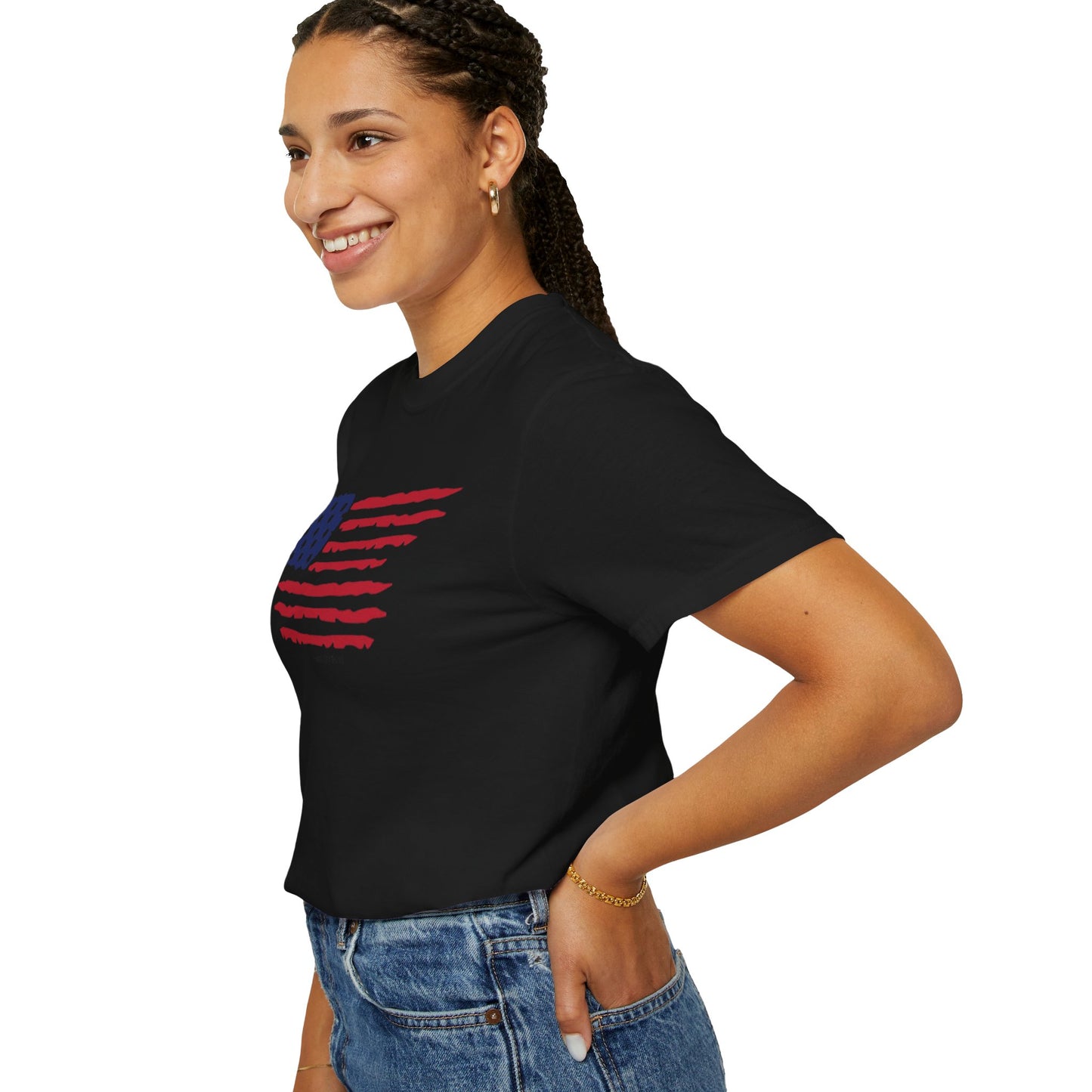 Patriotic Flag Love USA Tee - Comfort Colors