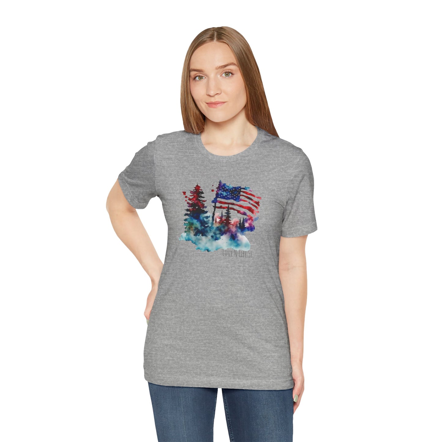 American Flag Patriotic LoveNLife58 Tee - Bella Canvas