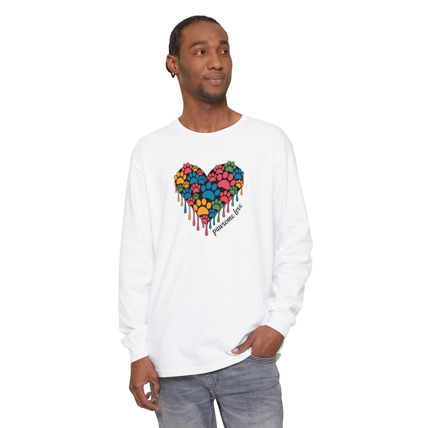 Pawsome Love Tee - Comfort Colors long sleeve