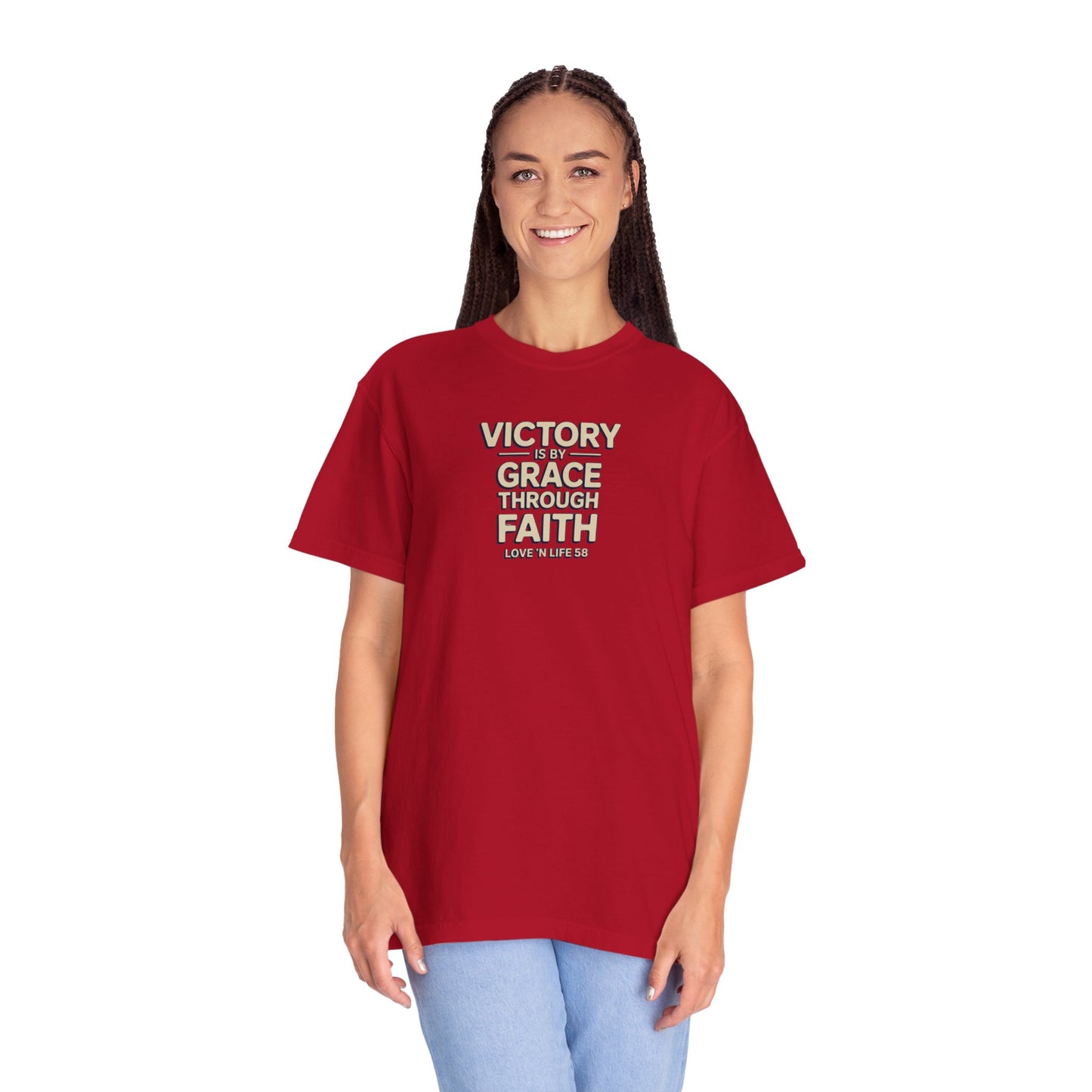 Victory By Grace Through Faith Tee -Comfort Colors
