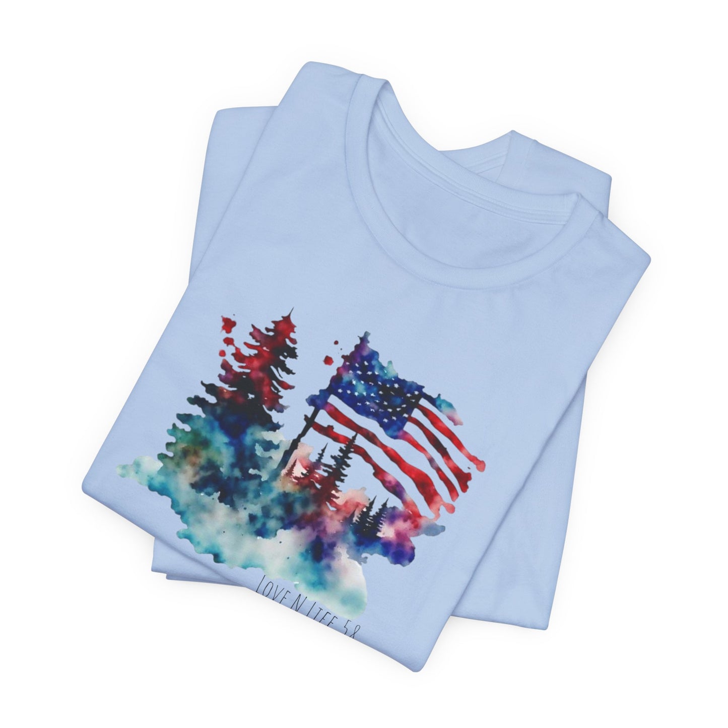 American Flag Patriotic LoveNLife58 Tee - Bella Canvas