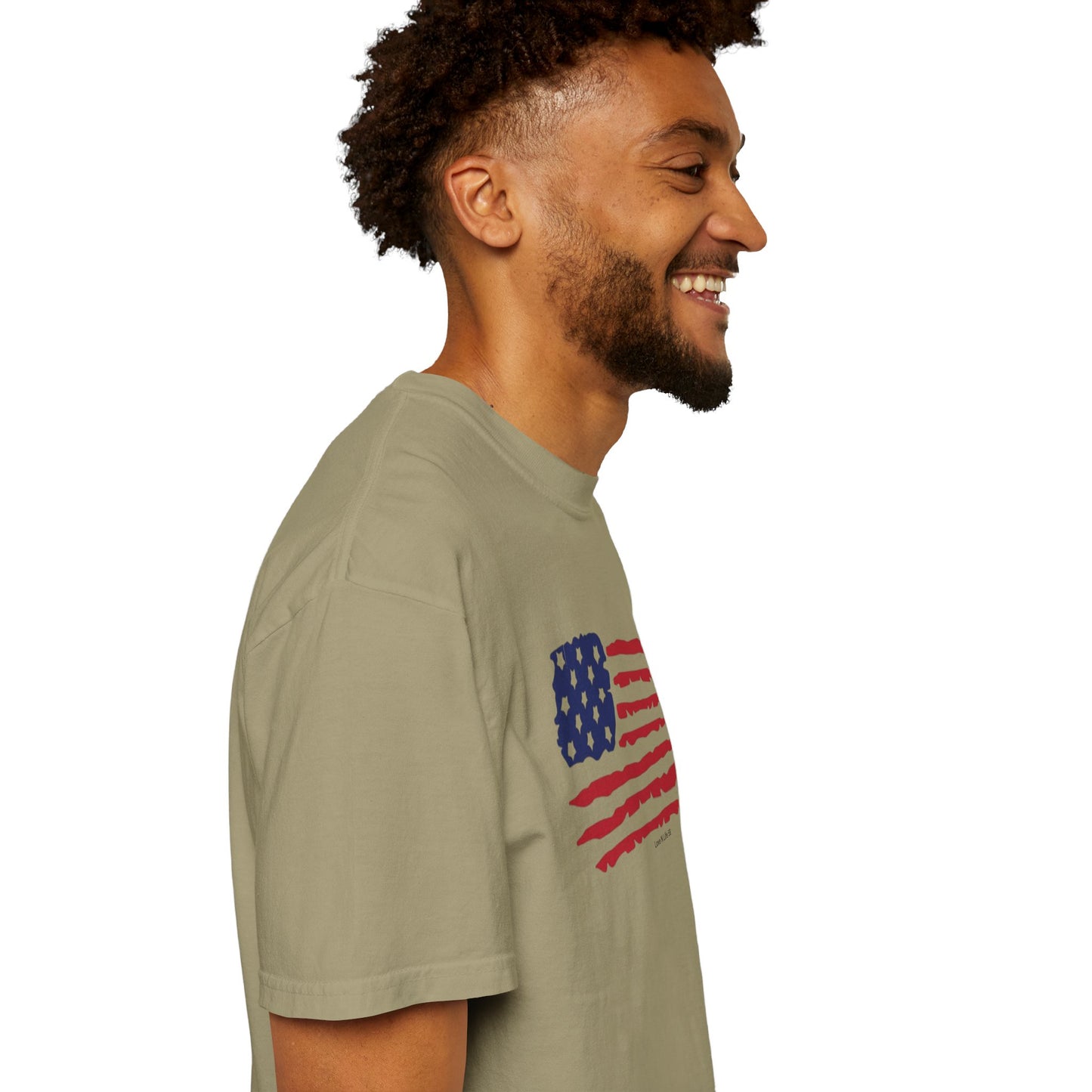 Patriotic Flag Love USA Tee - Comfort Colors