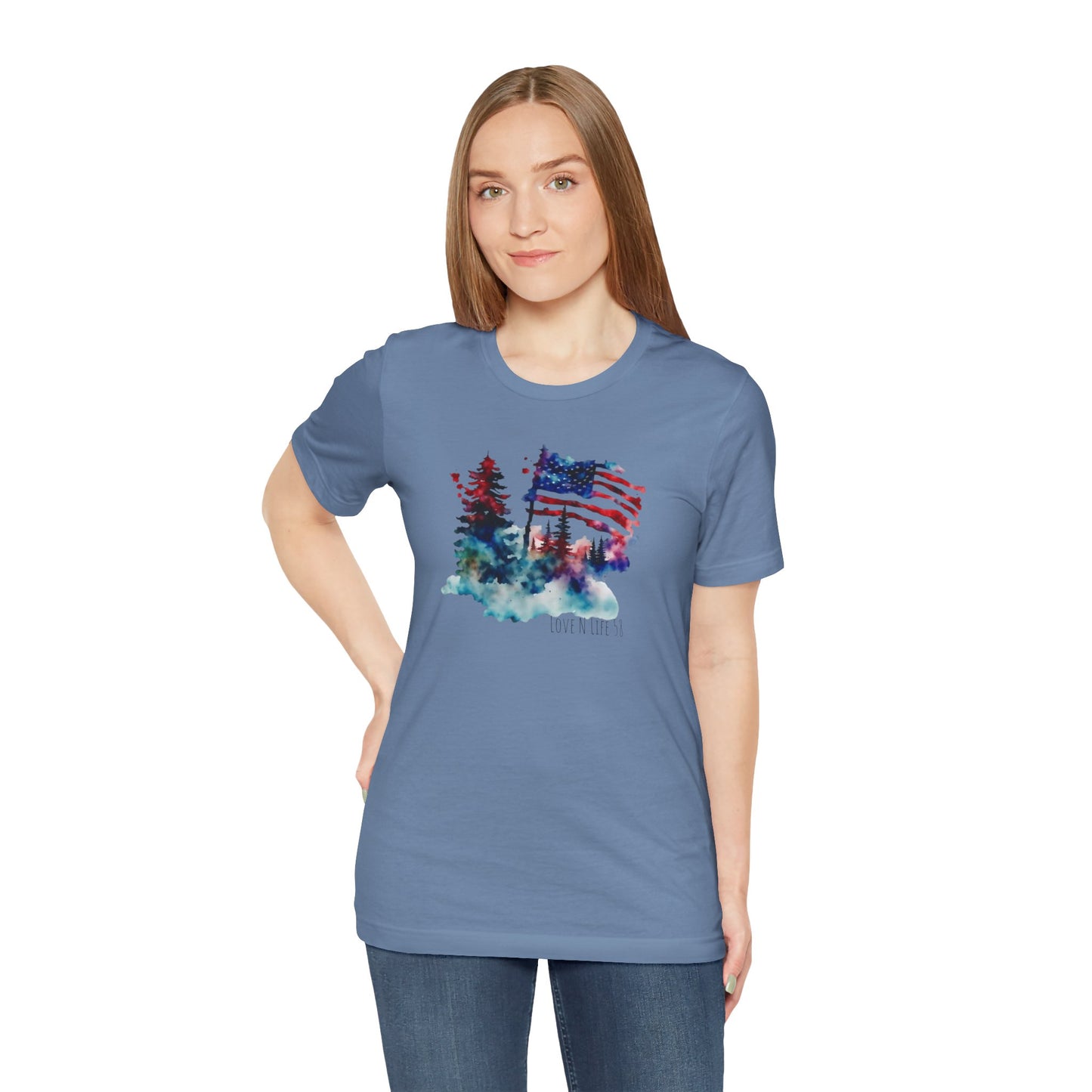 American Flag Patriotic LoveNLife58 Tee - Bella Canvas