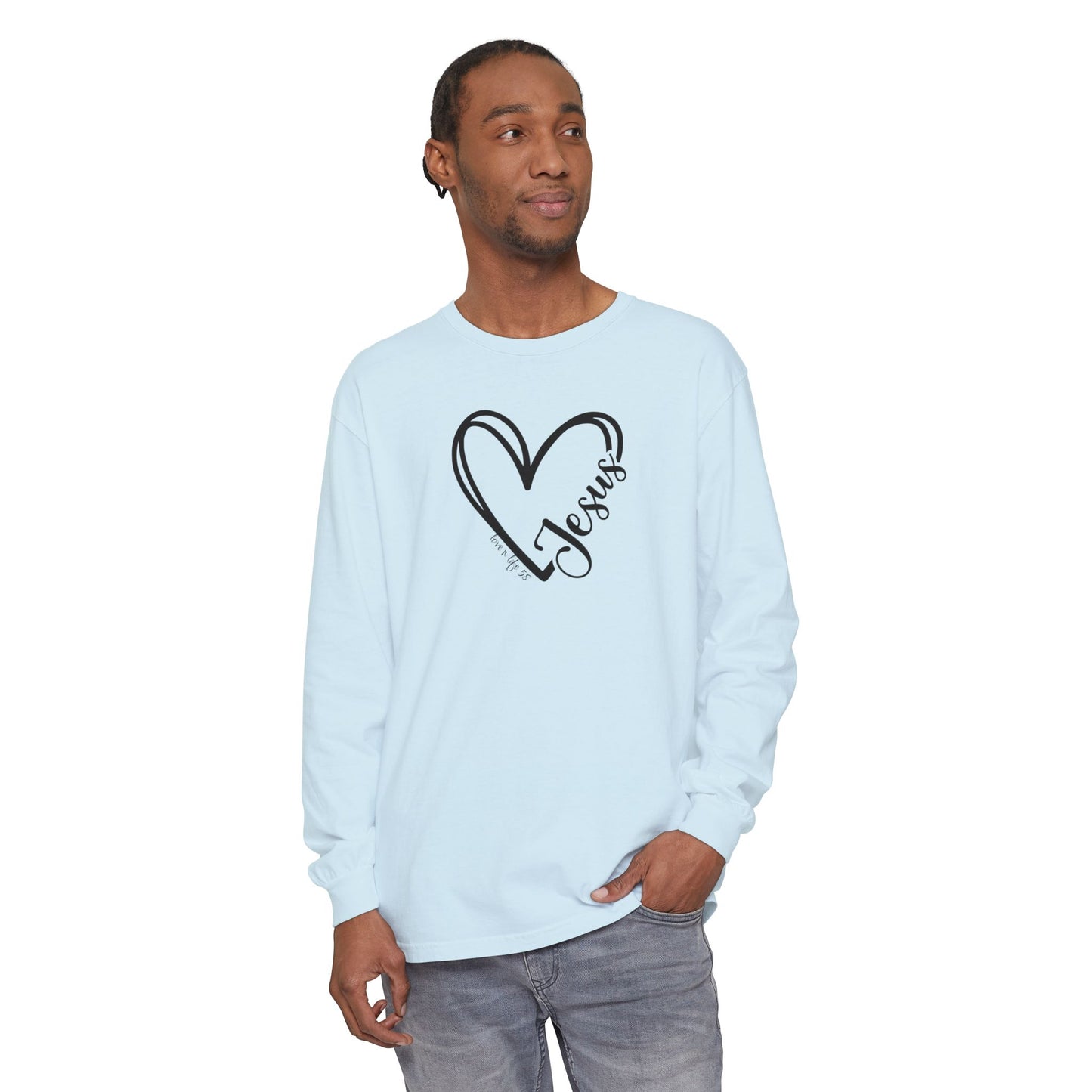 Jesus Heart Tee - Comfort Colors Long Sleeve