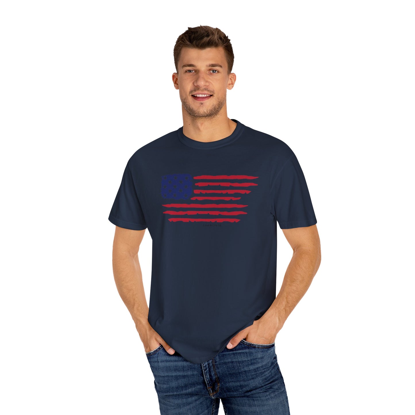 Patriotic Flag Love USA Tee - Comfort Colors
