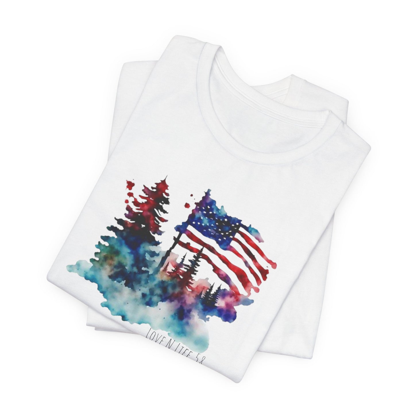 American Flag Patriotic LoveNLife58 Tee - Bella Canvas