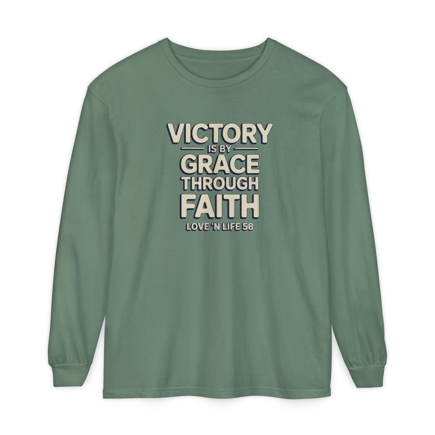 Victory By Grace - Comfort Colors Long Sleeve