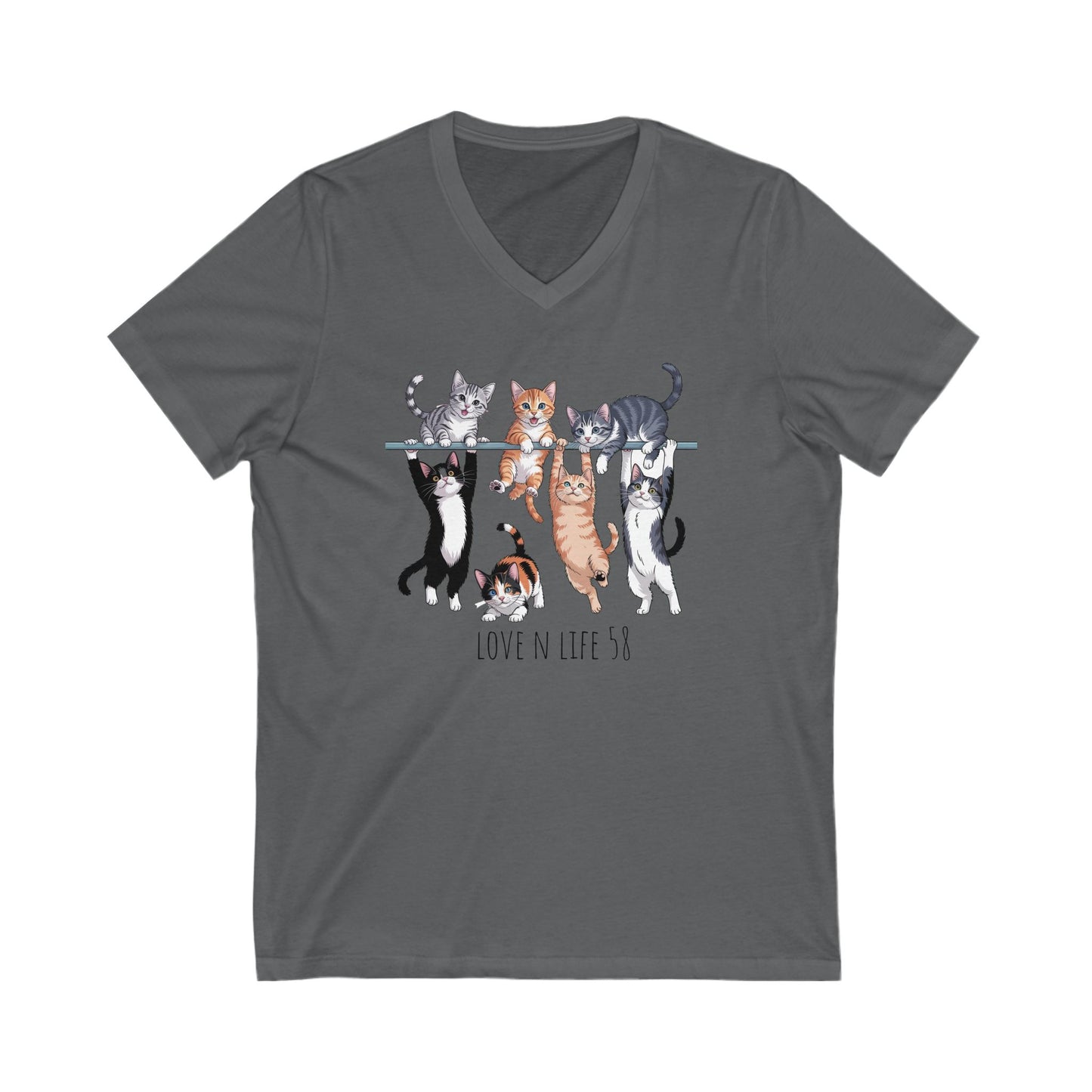 Cat Lover V-Neck Tee - Bella Canvas