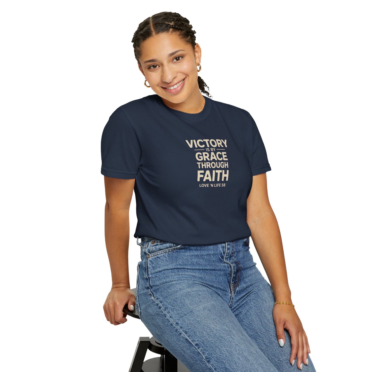Victory By Grace Through Faith Tee -Comfort Colors