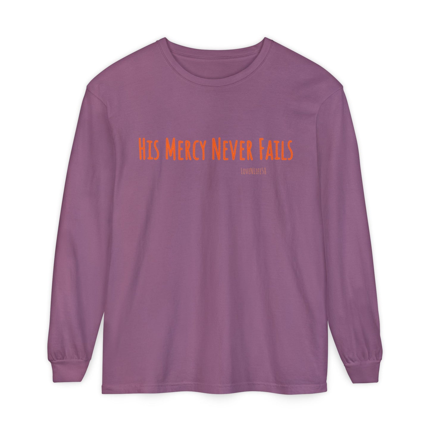 His Mercy Never Fails Tee - Comfort Colors Long Sleeve