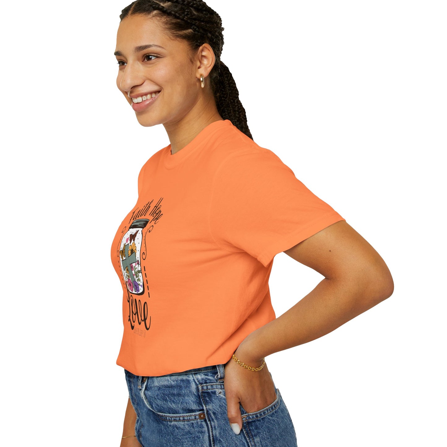 Faith Hope Love Butterfly in a Jar Tee - Comfort Colors