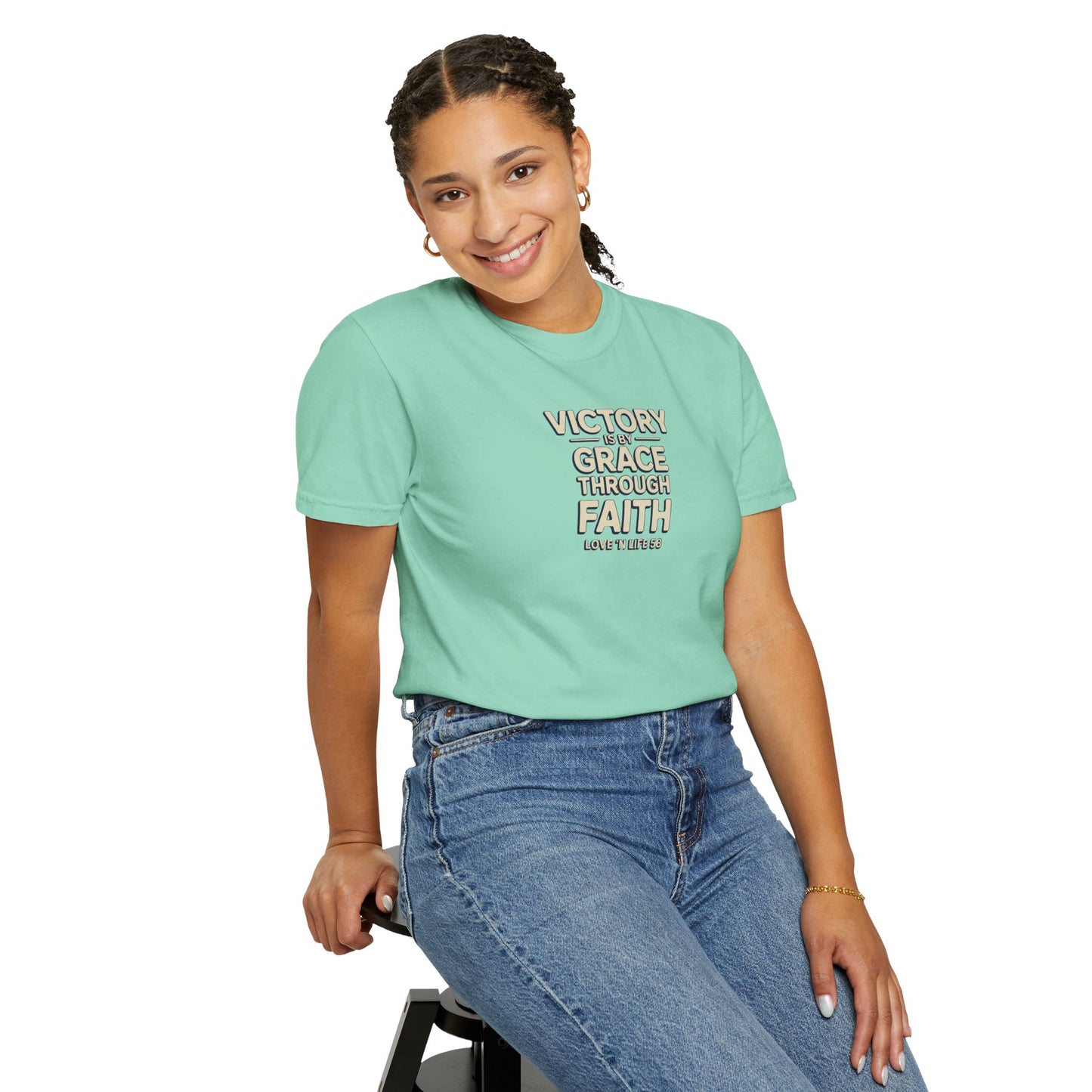 Victory By Grace Through Faith Tee -Comfort Colors
