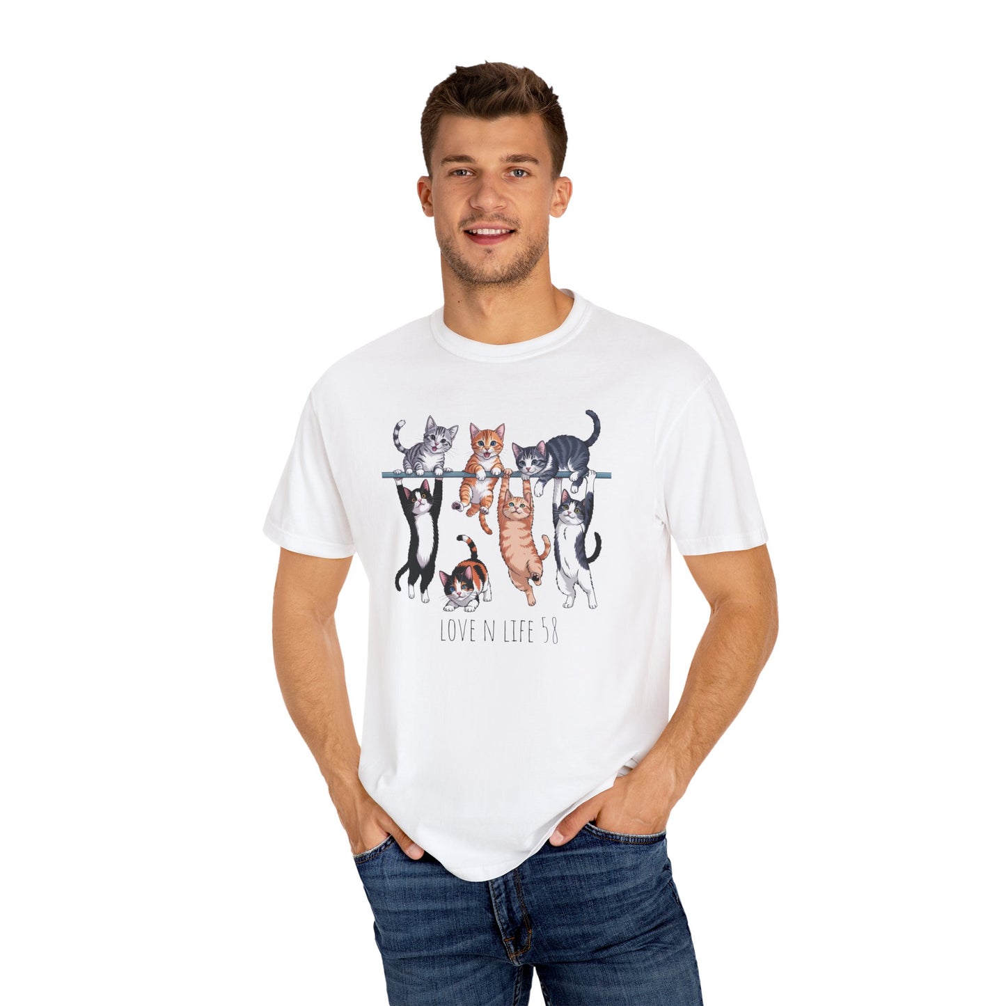 Cat Lover Love N Life 58 Tee - Comfort Colors