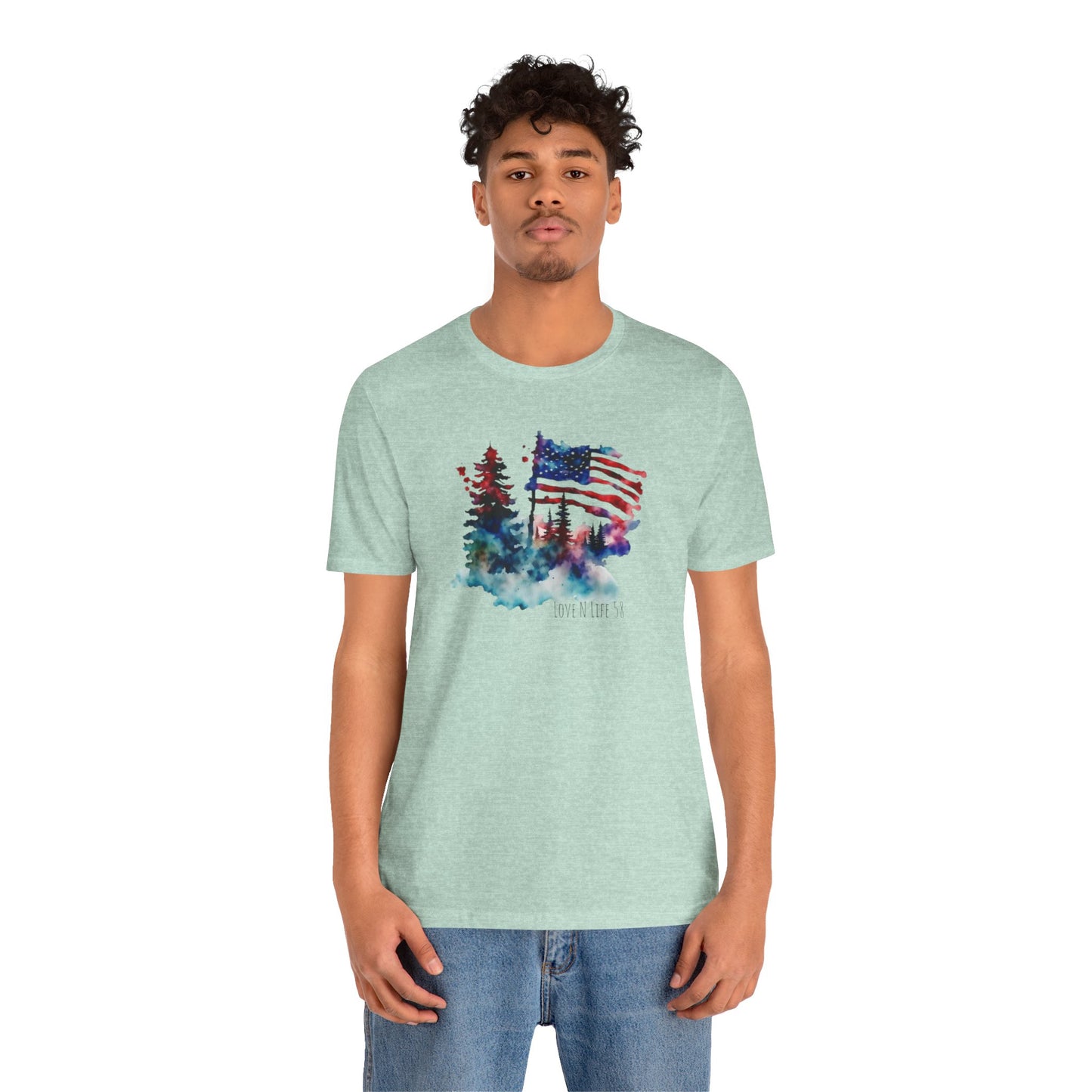 American Flag Patriotic LoveNLife58 Tee - Bella Canvas