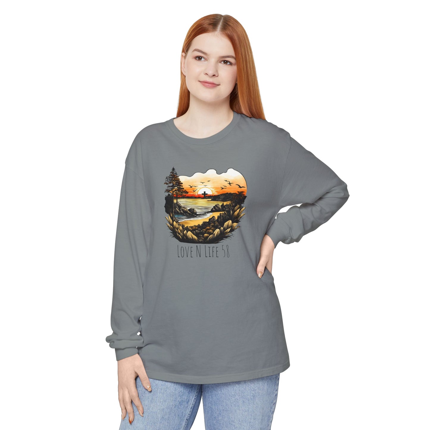 Sunset Cross - Comfort Colors Long Sleeve