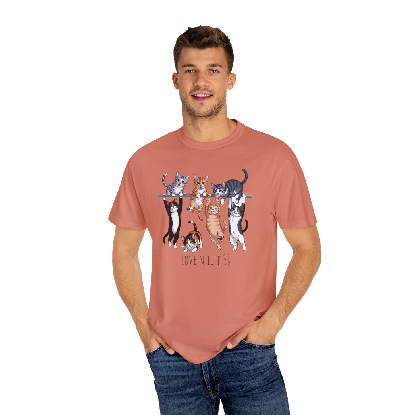 Cat Lover Love N Life 58 Tee - Comfort Colors