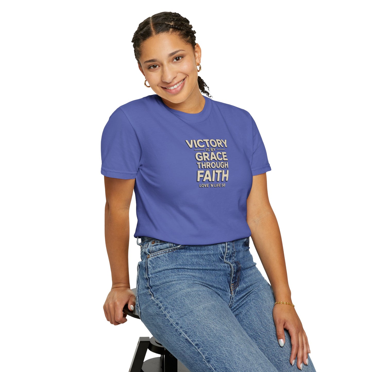 Victory By Grace Through Faith Tee -Comfort Colors