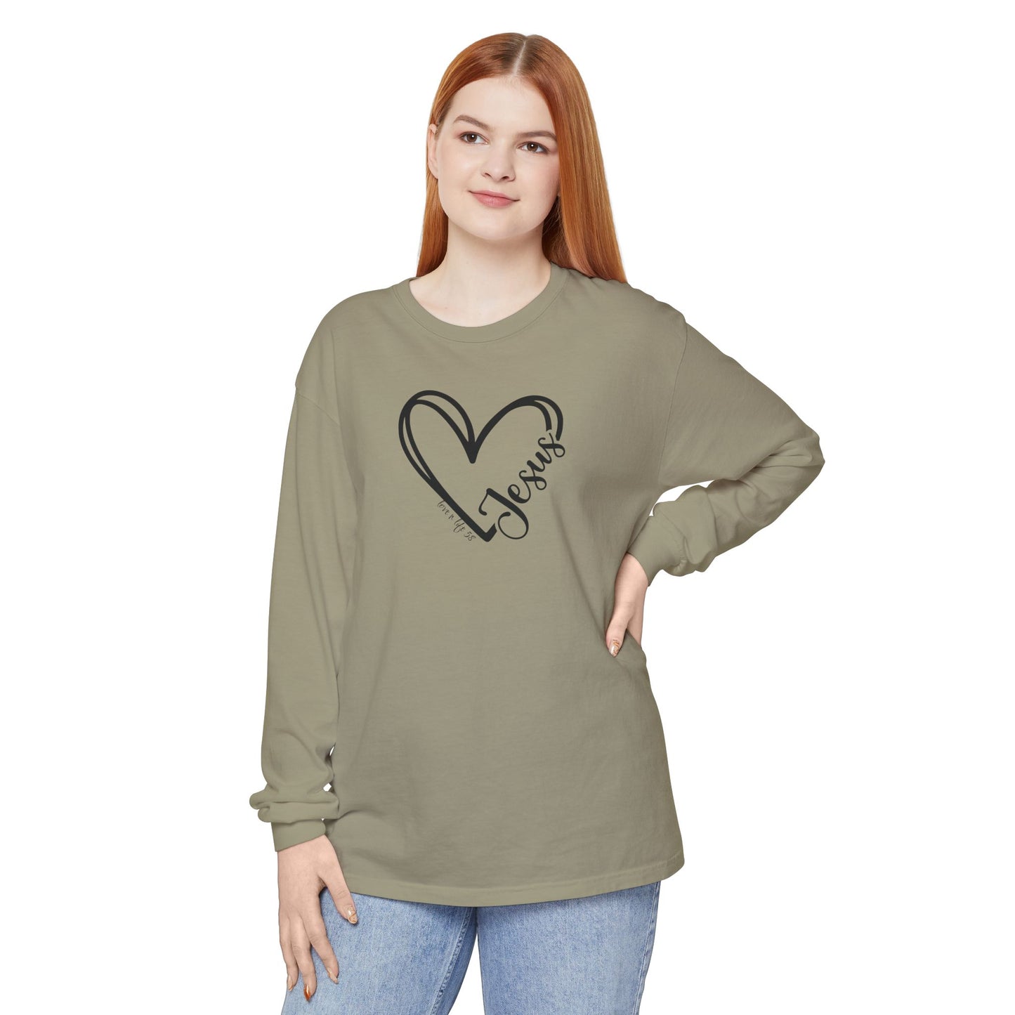 Jesus Heart Tee - Comfort Colors Long Sleeve