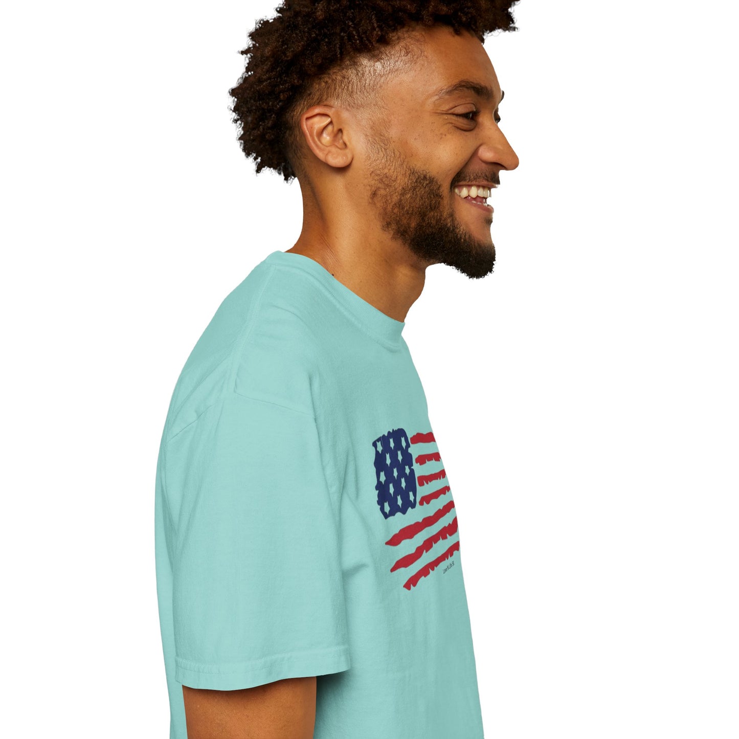 Patriotic Flag Love USA Tee - Comfort Colors