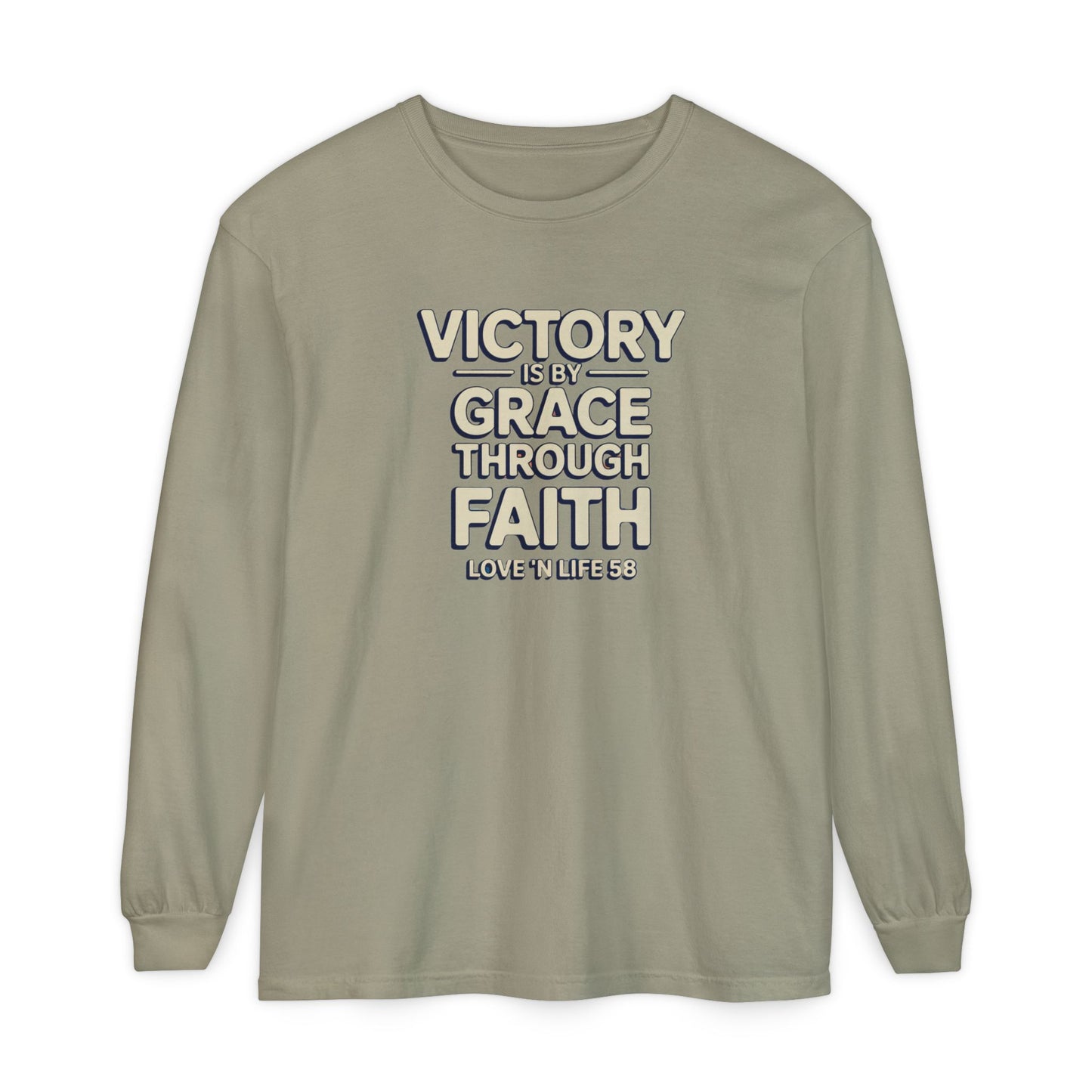 Victory By Grace - Comfort Colors Long Sleeve
