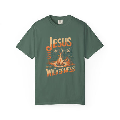 Jesus in the Wilderness Short Sleeve Tee — Faith Camping Graphic Tee