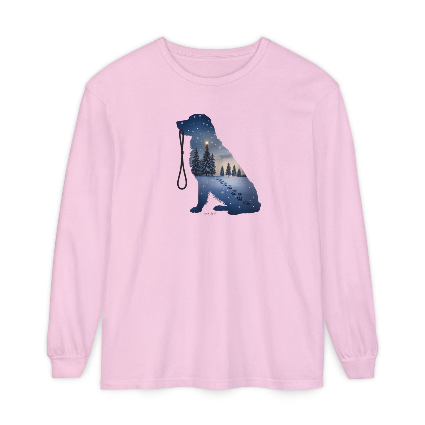 Winter Snowy Night Retriever Long Sleeve Tee