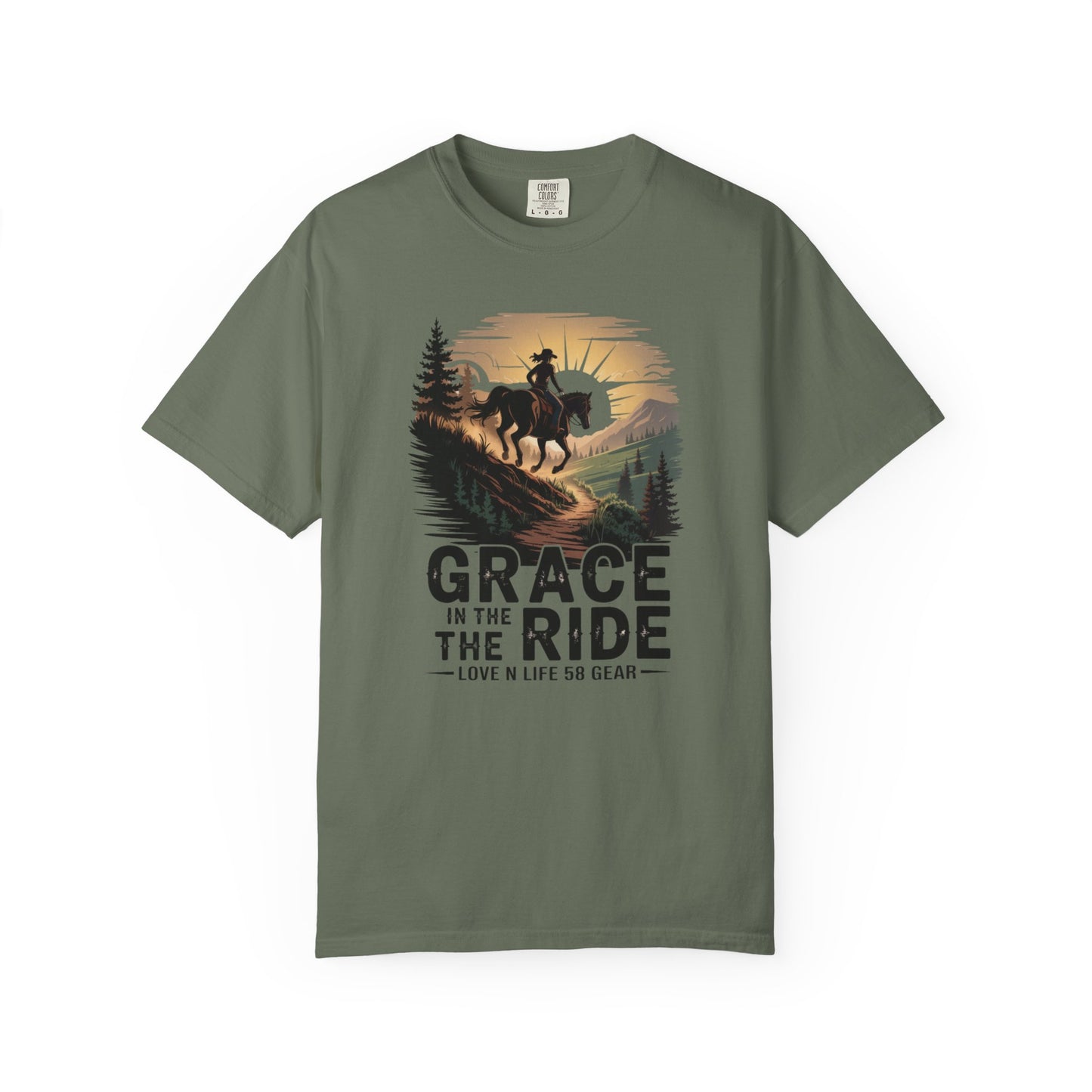 Grace In The Ride Cowgirl Short Sleeve Tee — Western Horseback