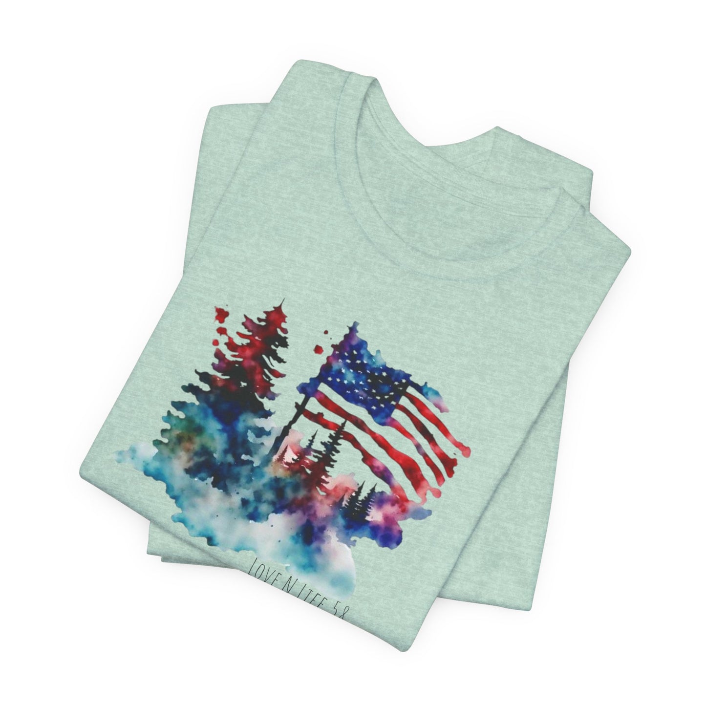 American Flag Patriotic LoveNLife58 Tee - Bella Canvas