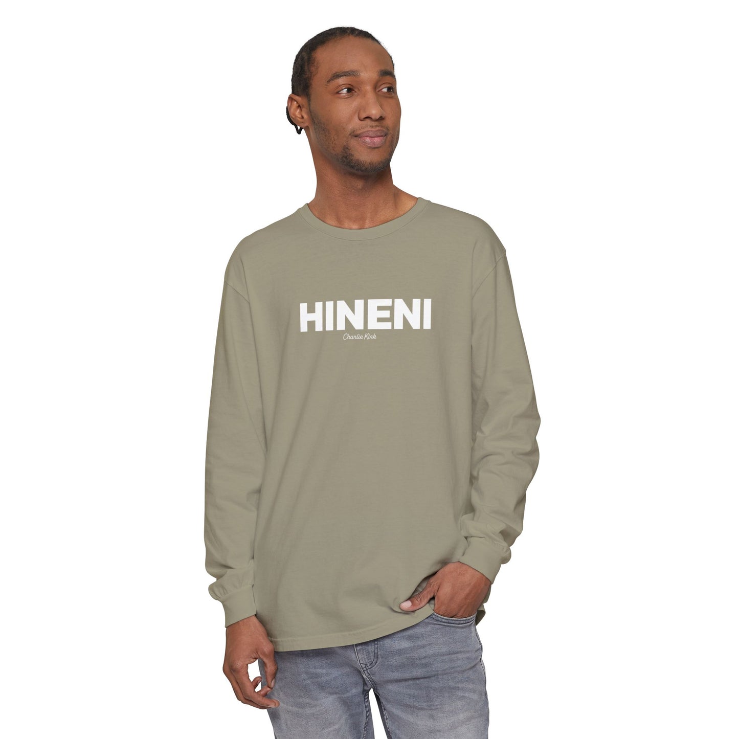 Hineni Charlie Kirk Here I am Lord Long Sleeve Tee - Comfort Colors