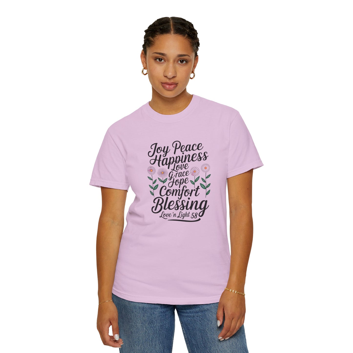 Joy Happiness and Love Tee - Comfort Colors