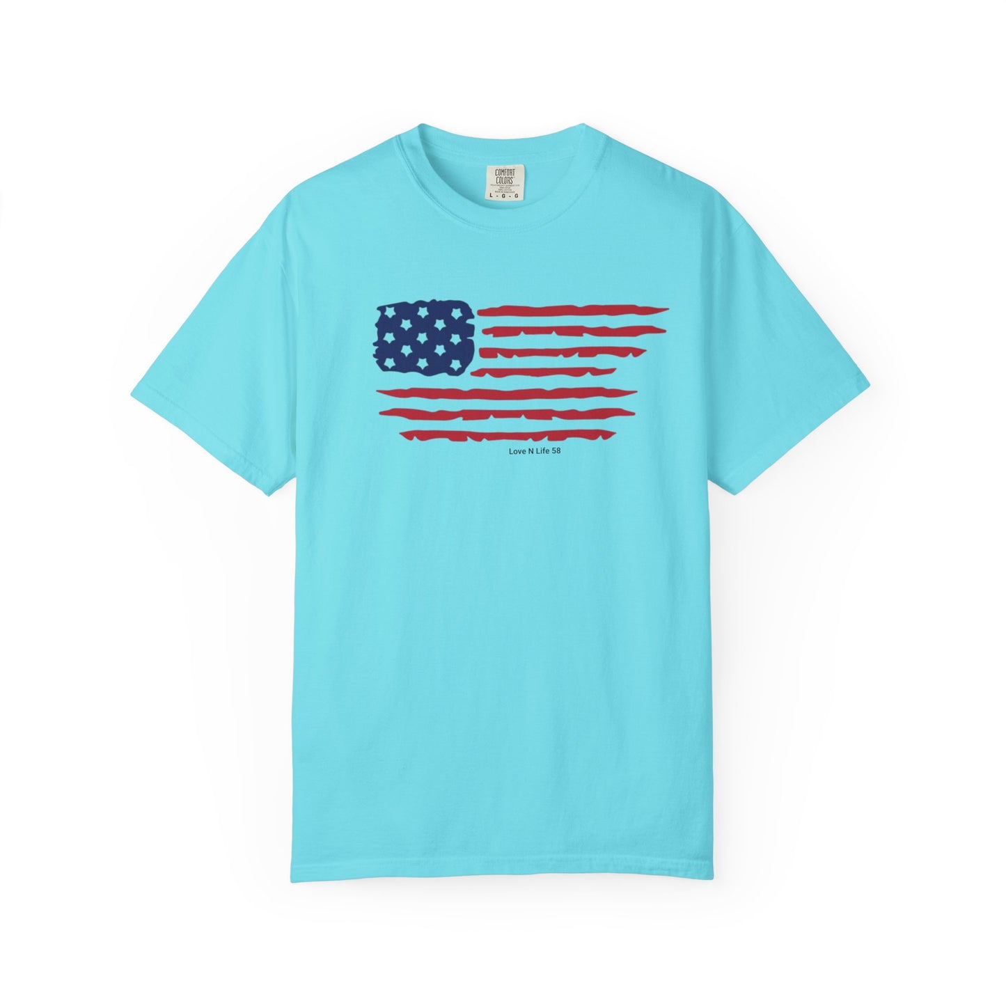Patriotic Flag Love USA Tee - Comfort Colors