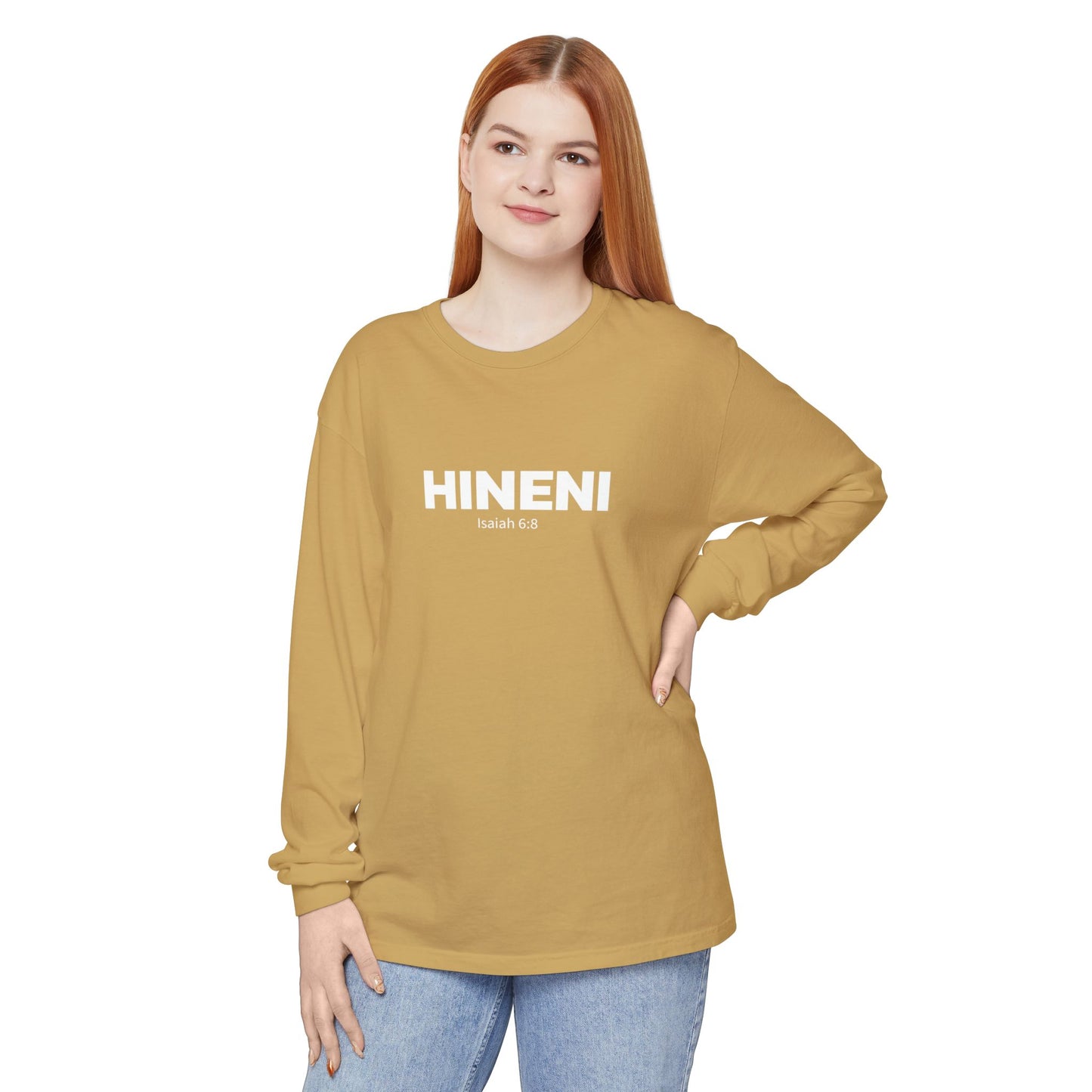 HINENI Isaiah 6: 8 Long Sleeve T-Shirt - Comfort Colors