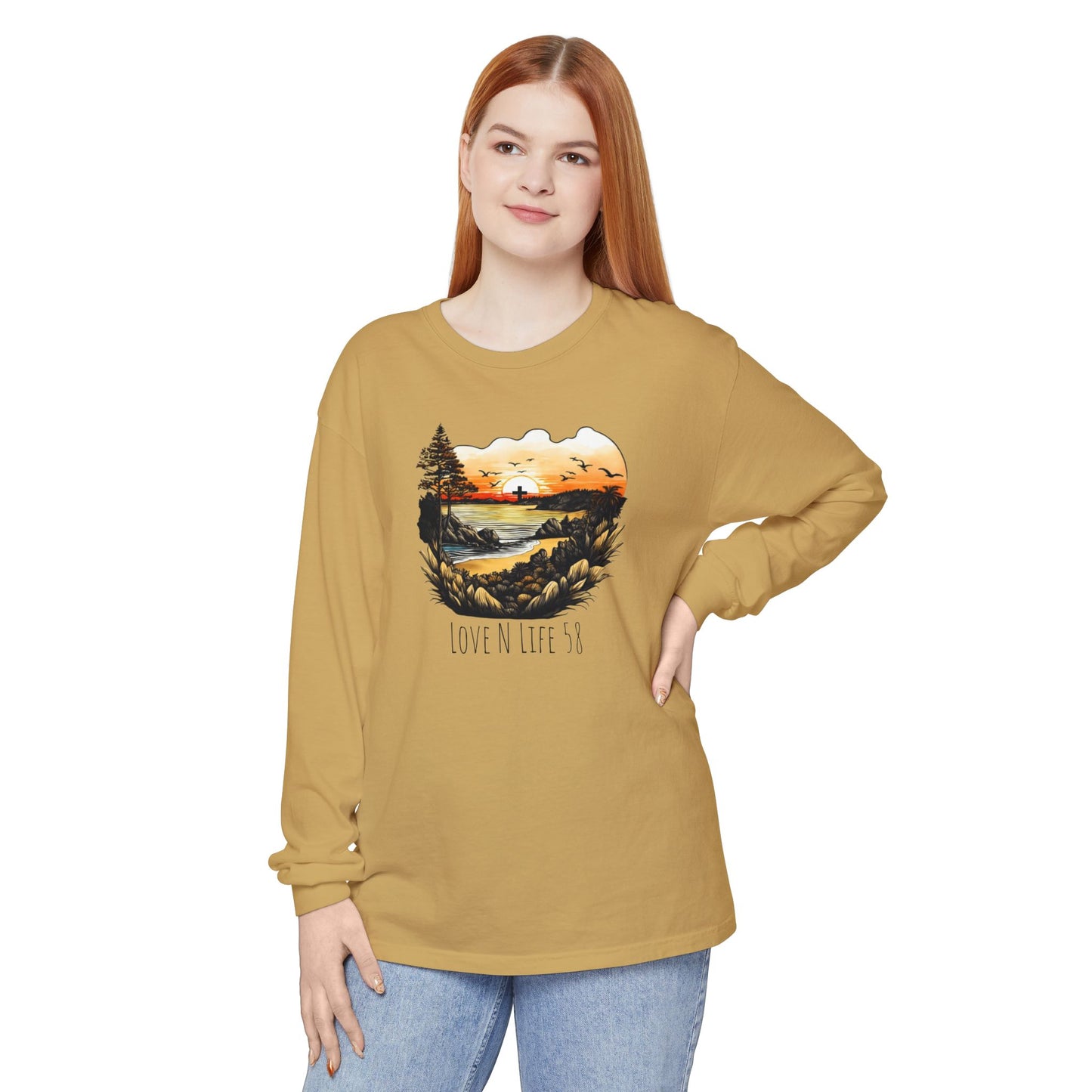 Sunset Cross - Comfort Colors Long Sleeve