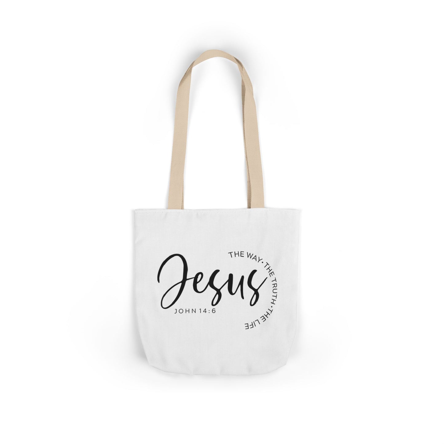 Inspirational Canvas Tote Bag - Faithful Design, Jesus Quote