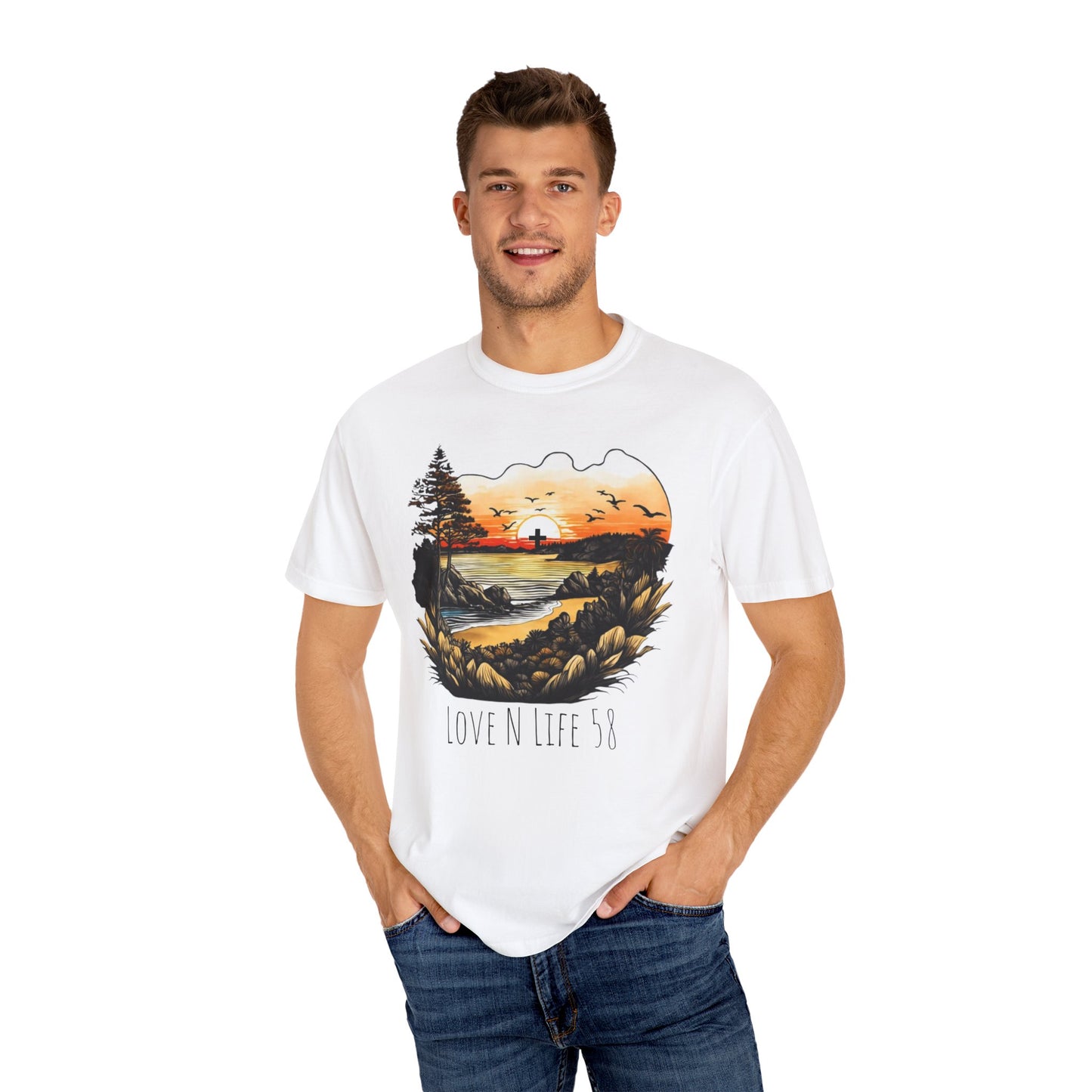 Love N Life Sunset Cross Tee - Color Comforts