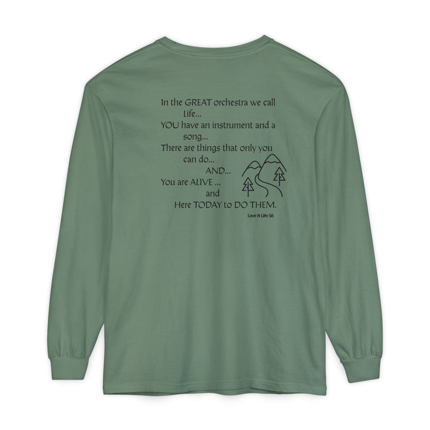 Great Orchestra of Life Long Sleeve Tee Back Print