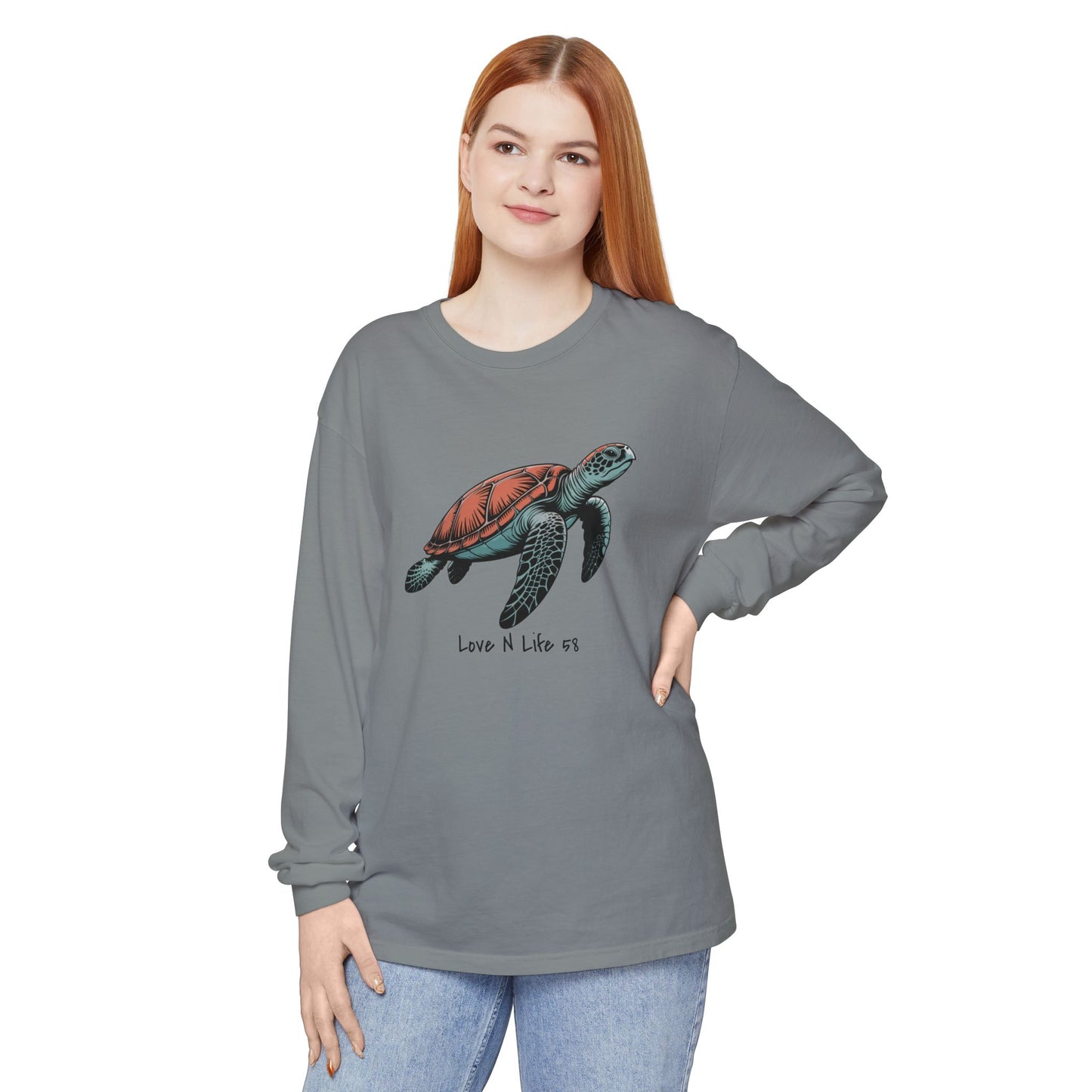 Turtle Love Tee - Comfort Colors Long Sleeve