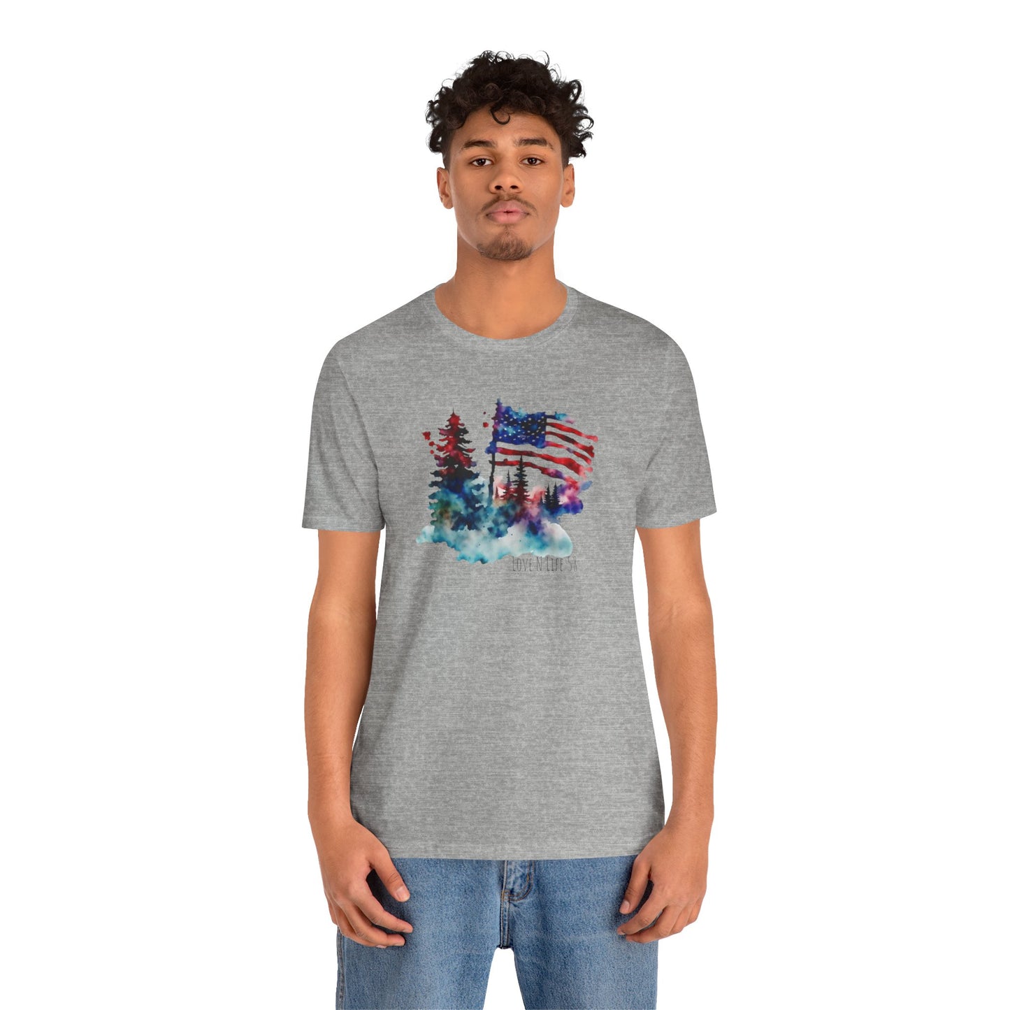 American Flag Patriotic LoveNLife58 Tee - Bella Canvas