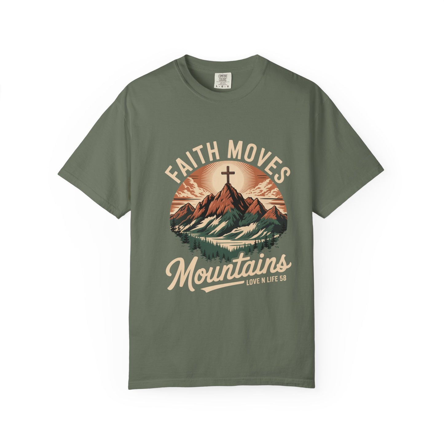 Faith Moves Mountains Short Sleeve Tee — Christian Mountain