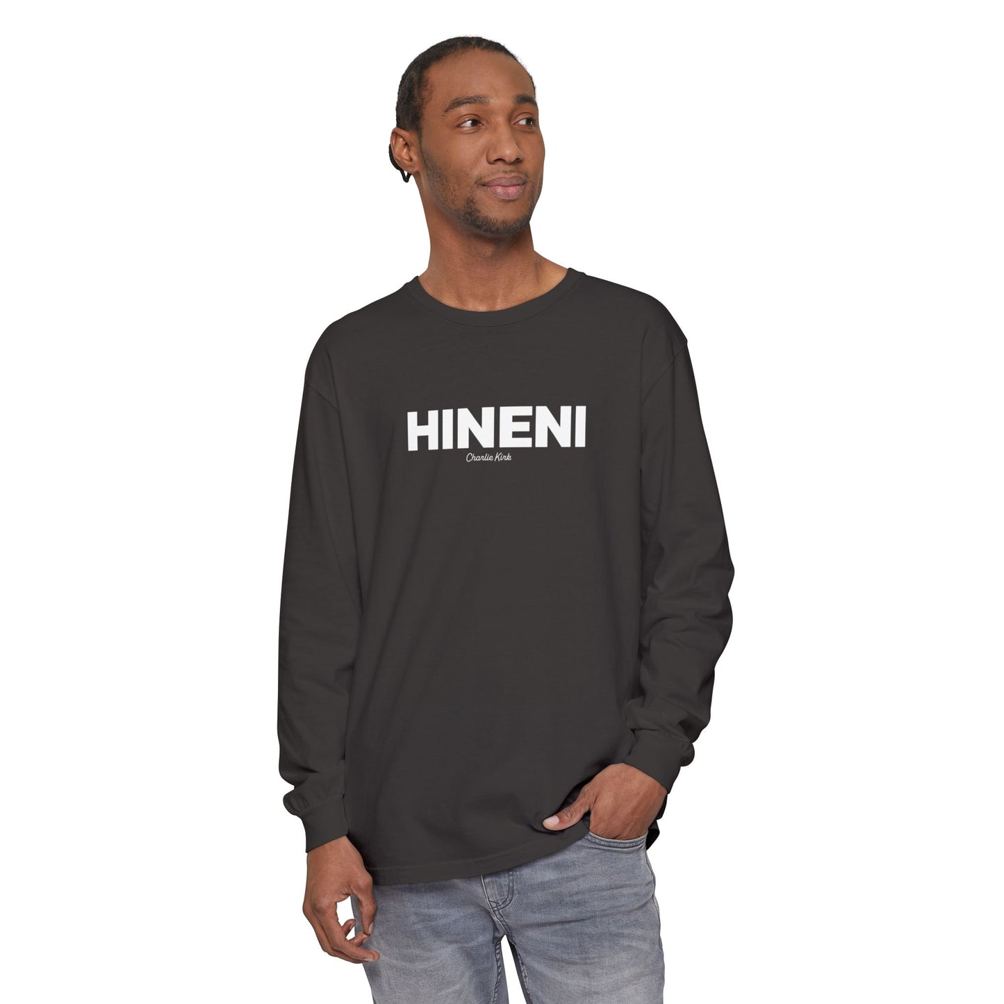 Hineni Charlie Kirk Here I am Lord Long Sleeve Tee - Comfort Colors