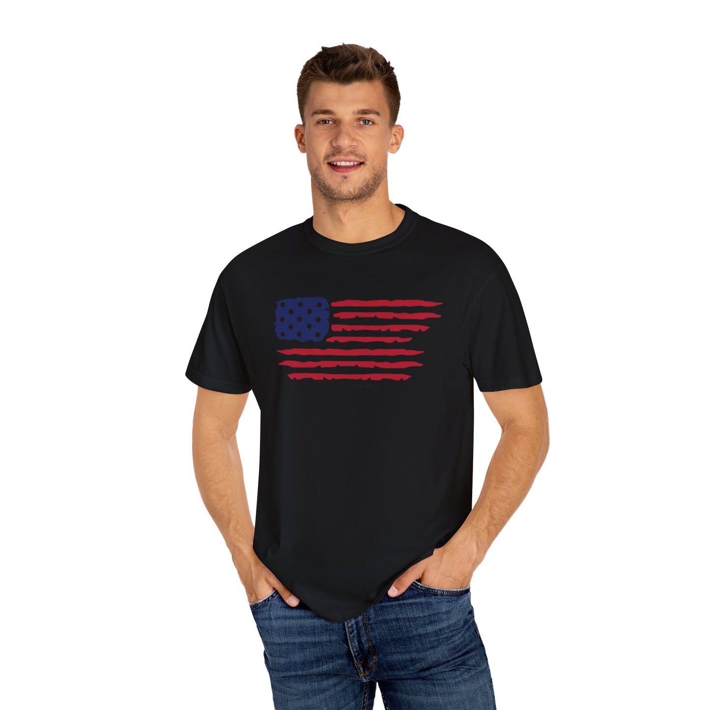 Patriotic Flag Love USA Tee - Comfort Colors