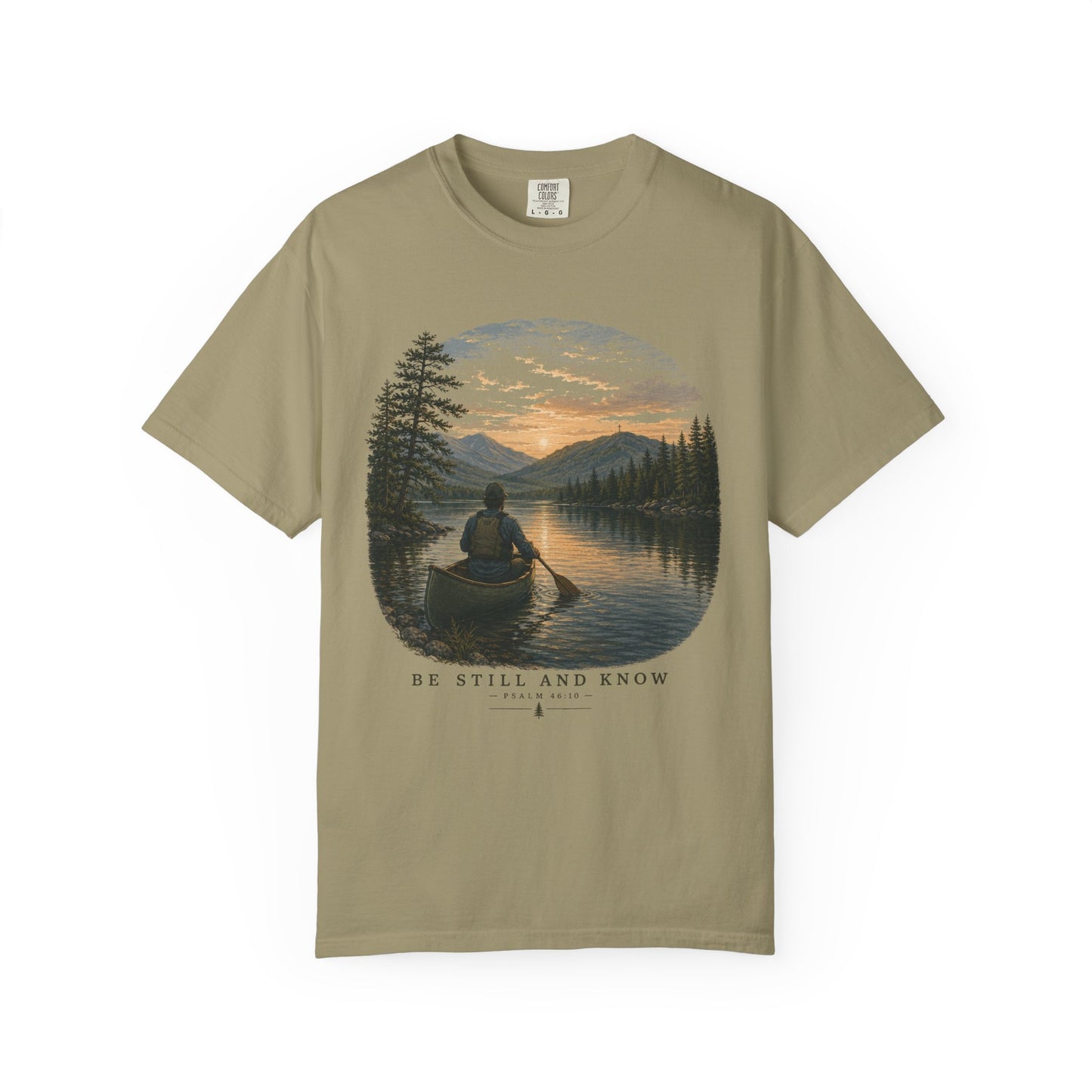 Be Still and Know Short Sleeve Unisex Meditative Canoe Nature Tee