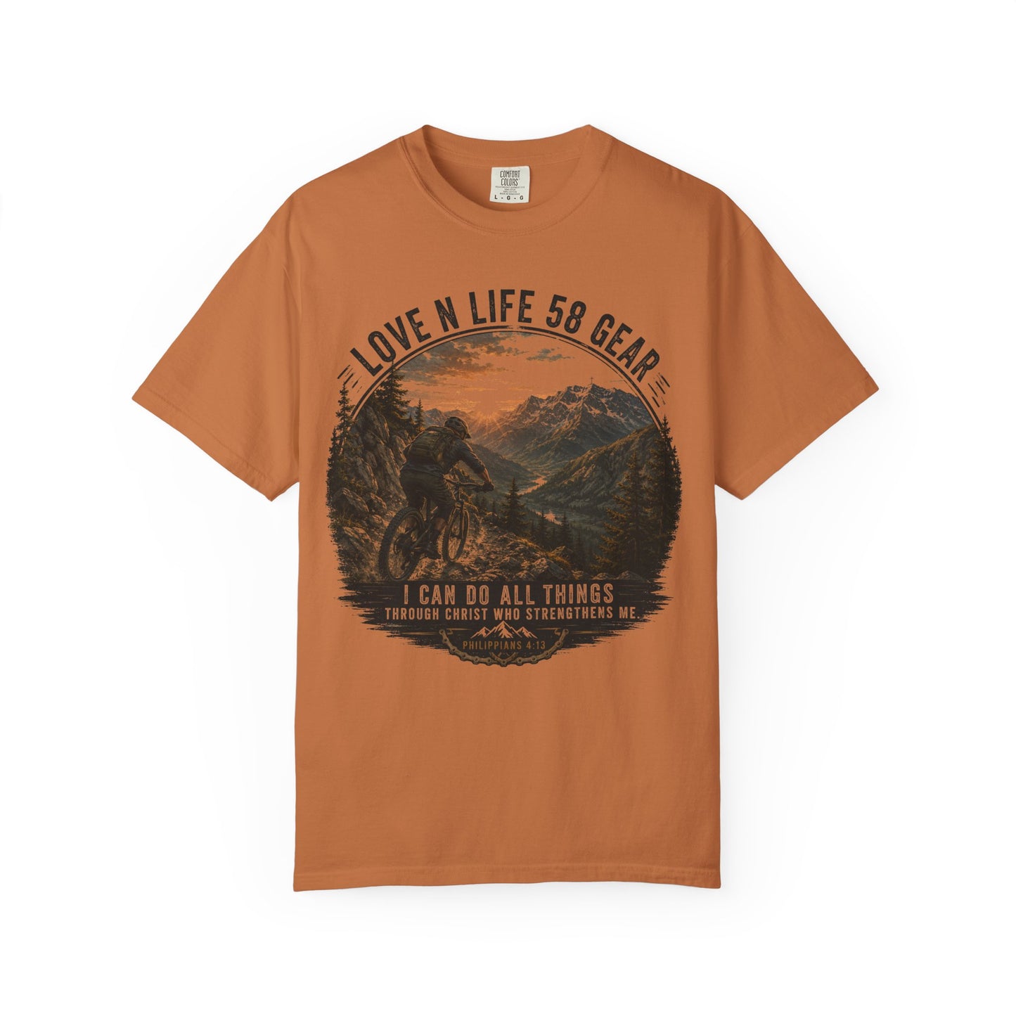 Mountain Biker Short Sleeve Tee— "I Can Do All Things"