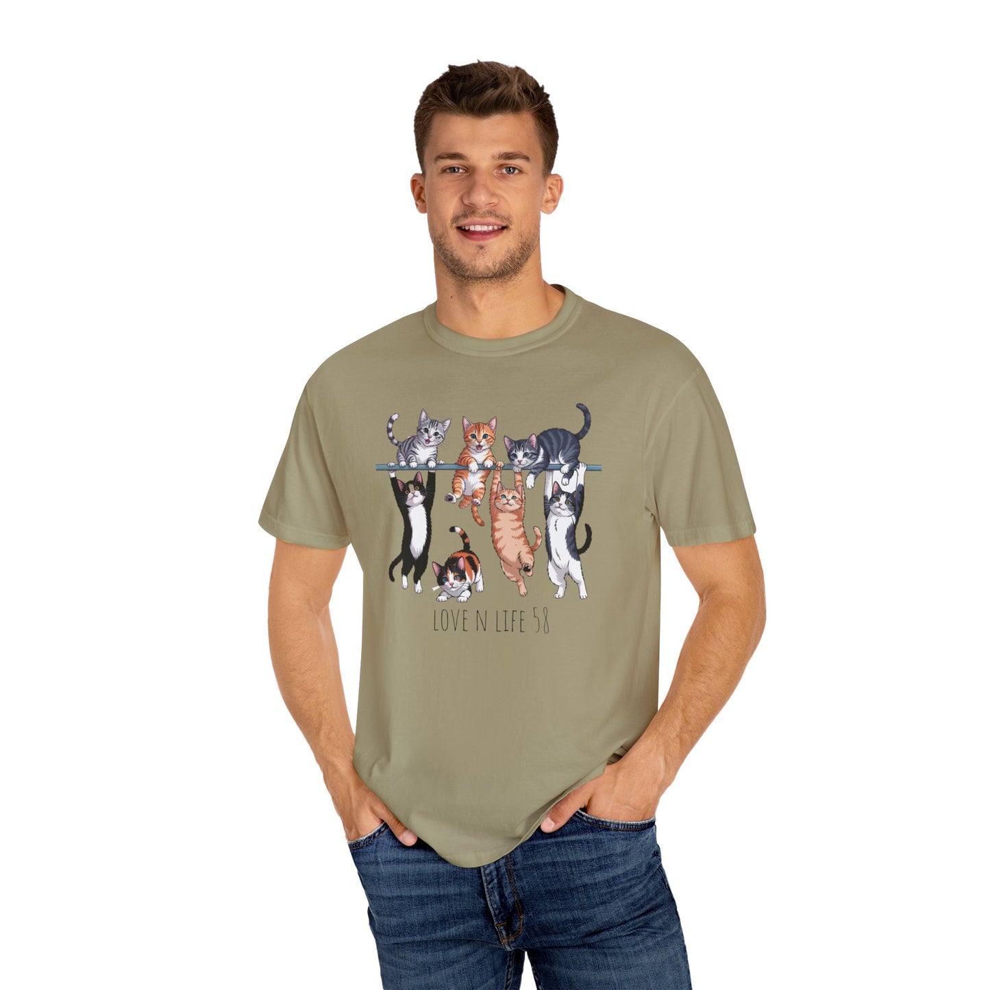 Cat Lover Love N Life 58 Tee - Comfort Colors