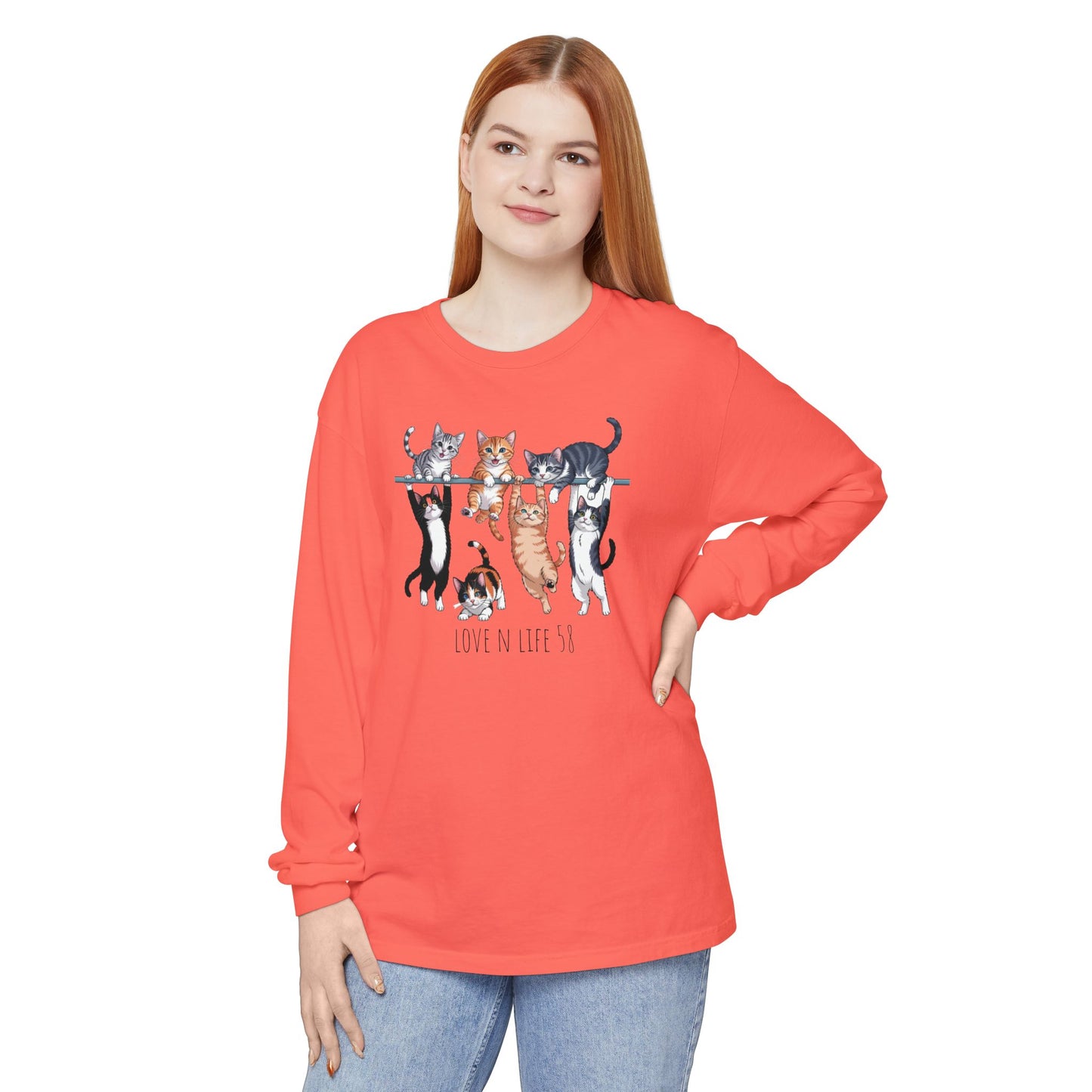 Cat Lovers Tee Long Sleeve - Comfort Colors