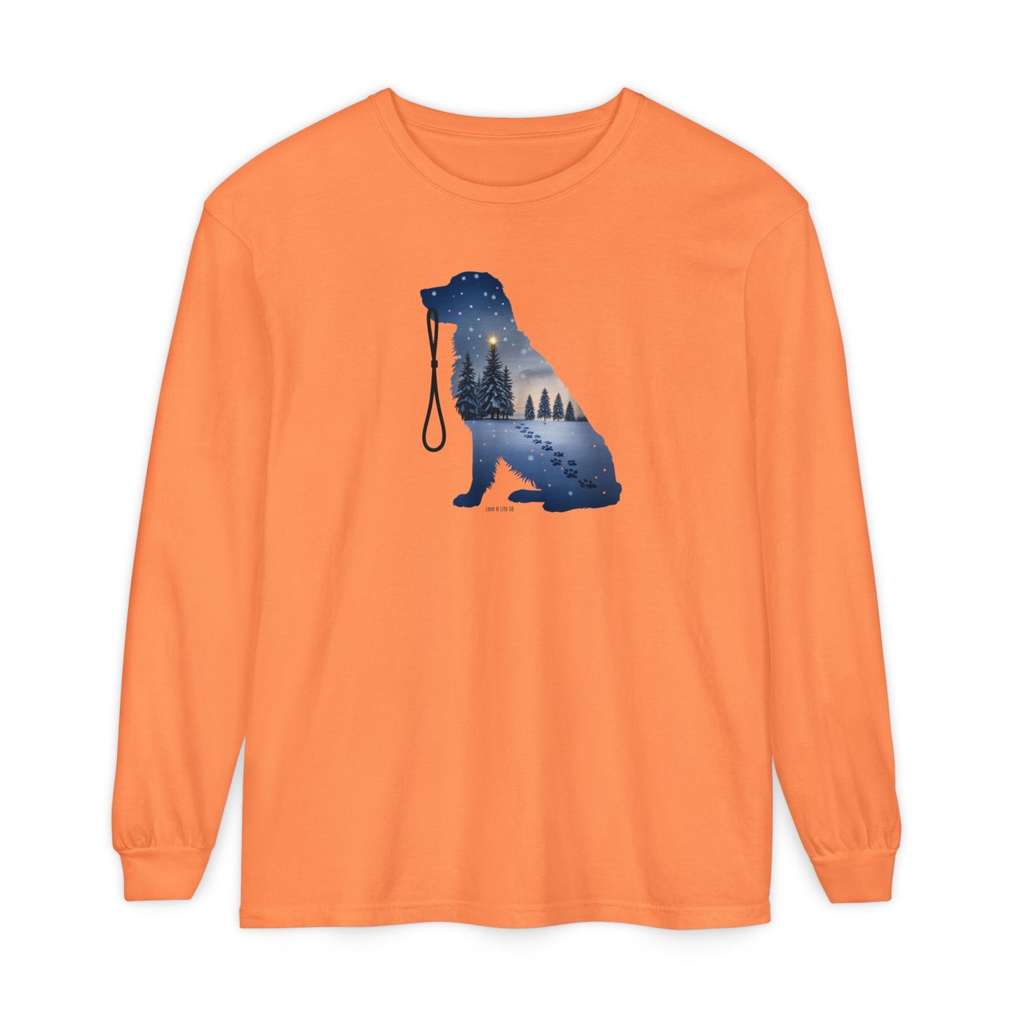 Winter Snowy Night Retriever Long Sleeve Tee
