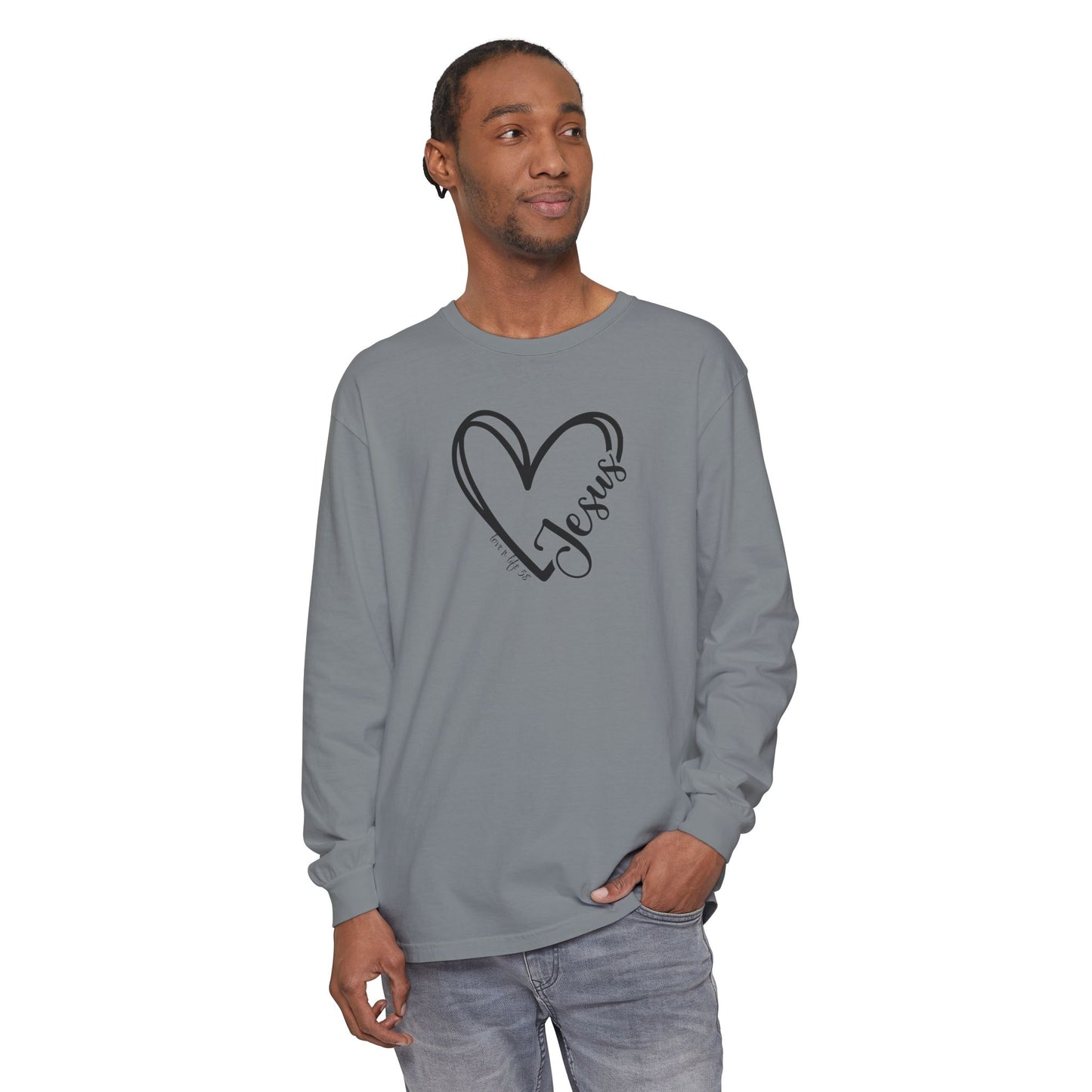Jesus Heart Tee - Comfort Colors Long Sleeve