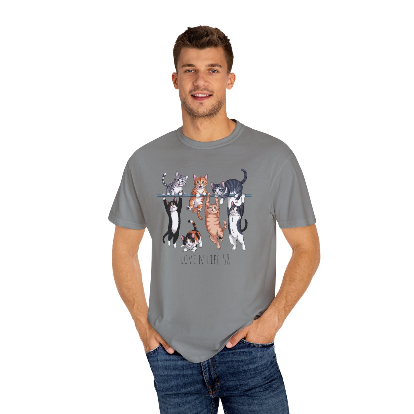 Cat Lover Love N Life 58 Tee - Comfort Colors